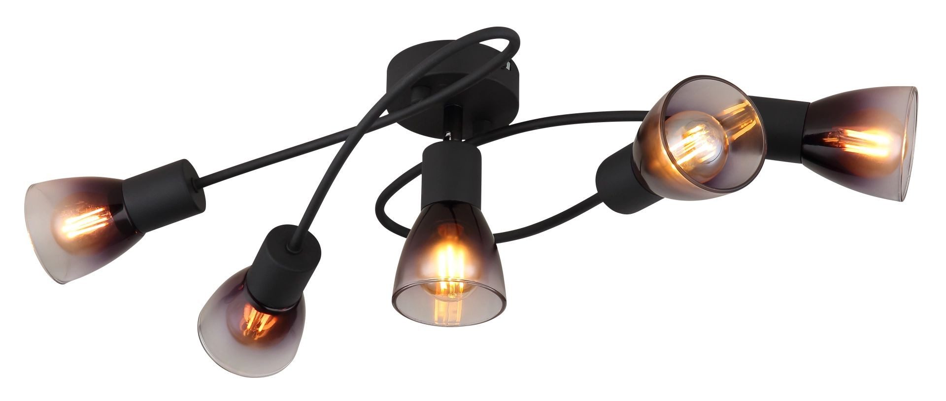 GLOBO LIGHTING Deckenleuchte SATELLA, ohne Leuchtmittel, Deckenlampe, Glas, Wohnzimmer, Schlafzimmer