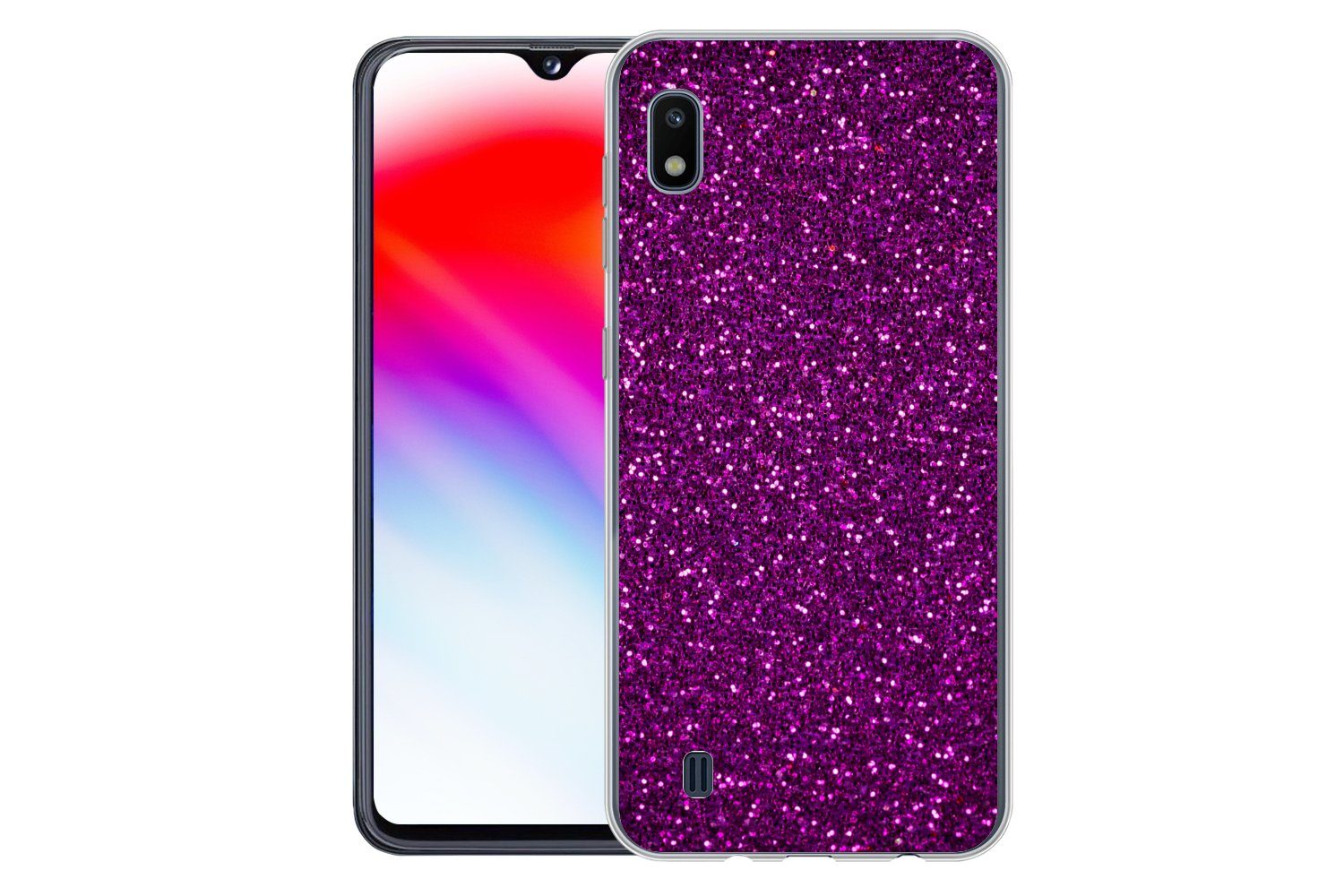 MuchoWow Handyhülle für Samsung Galaxy A10 Lila - Rosa - Muster - Abstrakt, Smartphone-Bumper, Print, Handy Schutzhülle Dünn