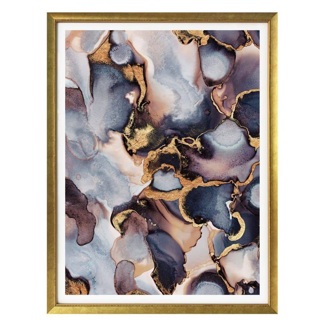 K&L Wall Art Poster Poster Fredriksson Art Déco Küche Kunstdruck Tinte Rosé Gold, Wohnzimmer Wandbild modern