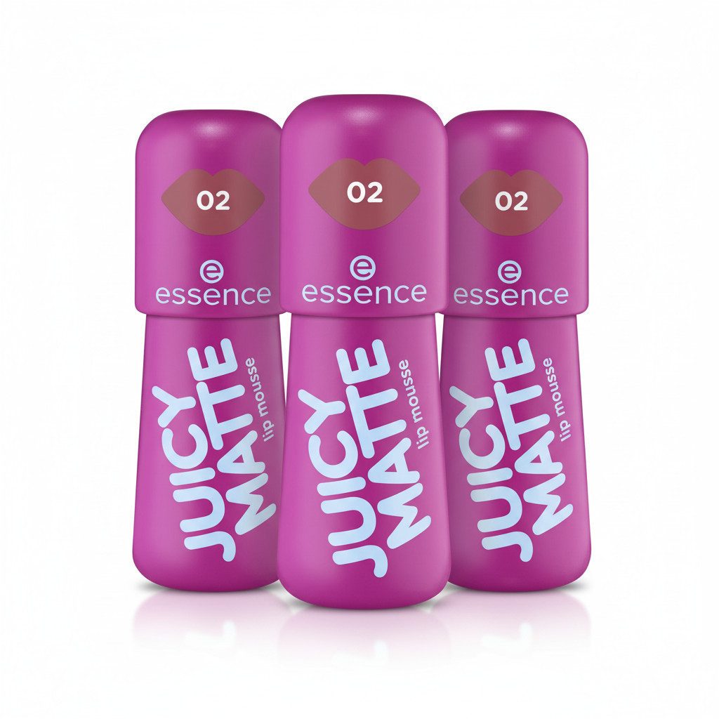Essence Lippenstift JUICY MATTE lip mousse, 3-tlg.