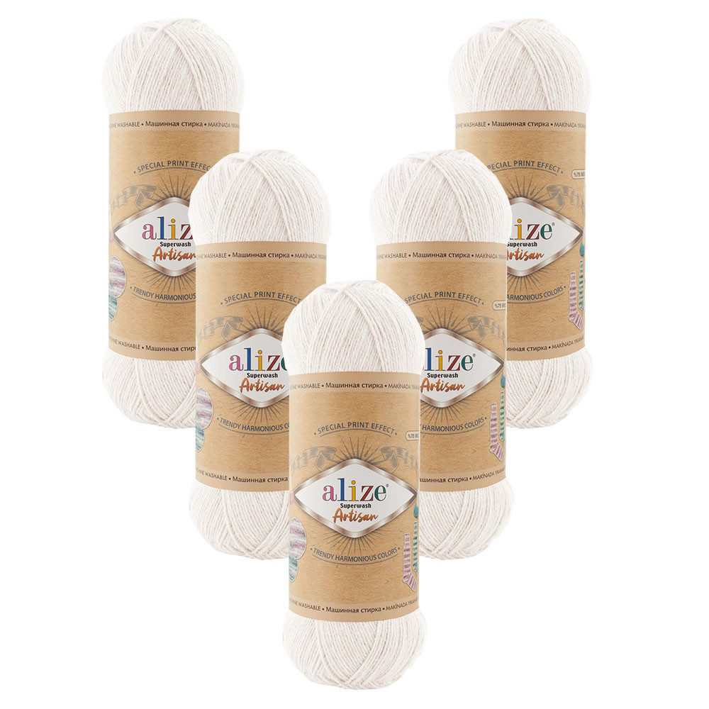 Alize 5 x ALIZE Superwash Comfort Socks Häkelwolle, 420 m, Sockenwolle,Sockengarn