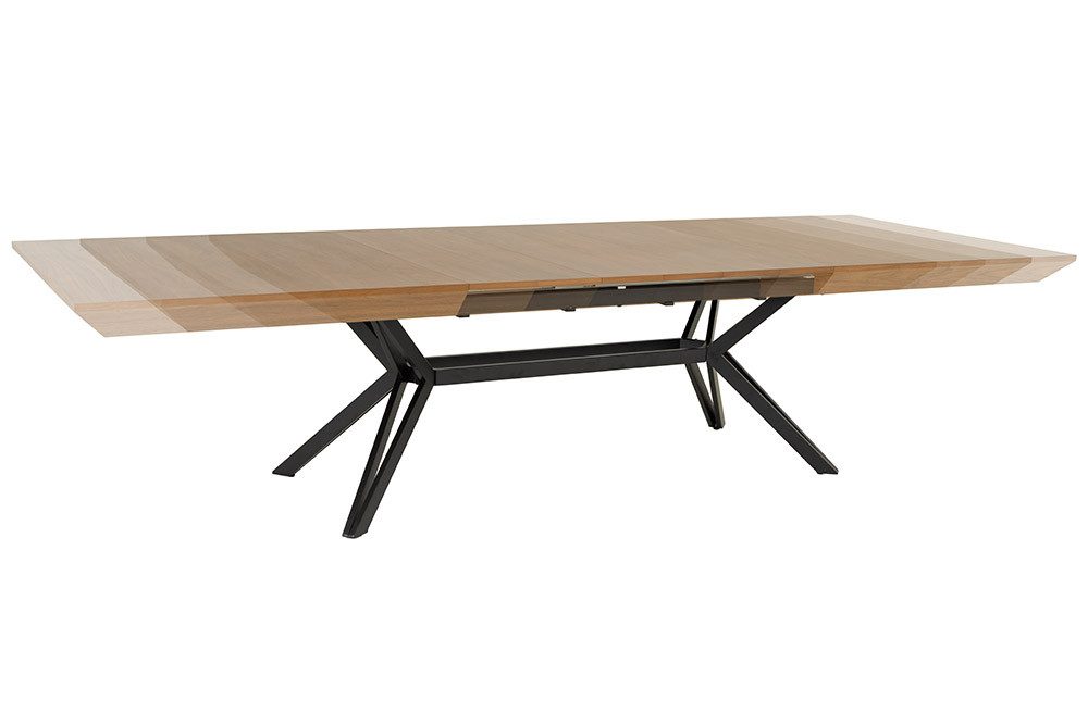 riess-ambiente Esstisch GIANT 200-320cm natur/schwarz-Walnuss, Metall, ausziehbar, 14 Personen (Einzelartikel, 1-St), verlängerbarer Konferenztisch - ideal für große Wohn- und Essbereiche