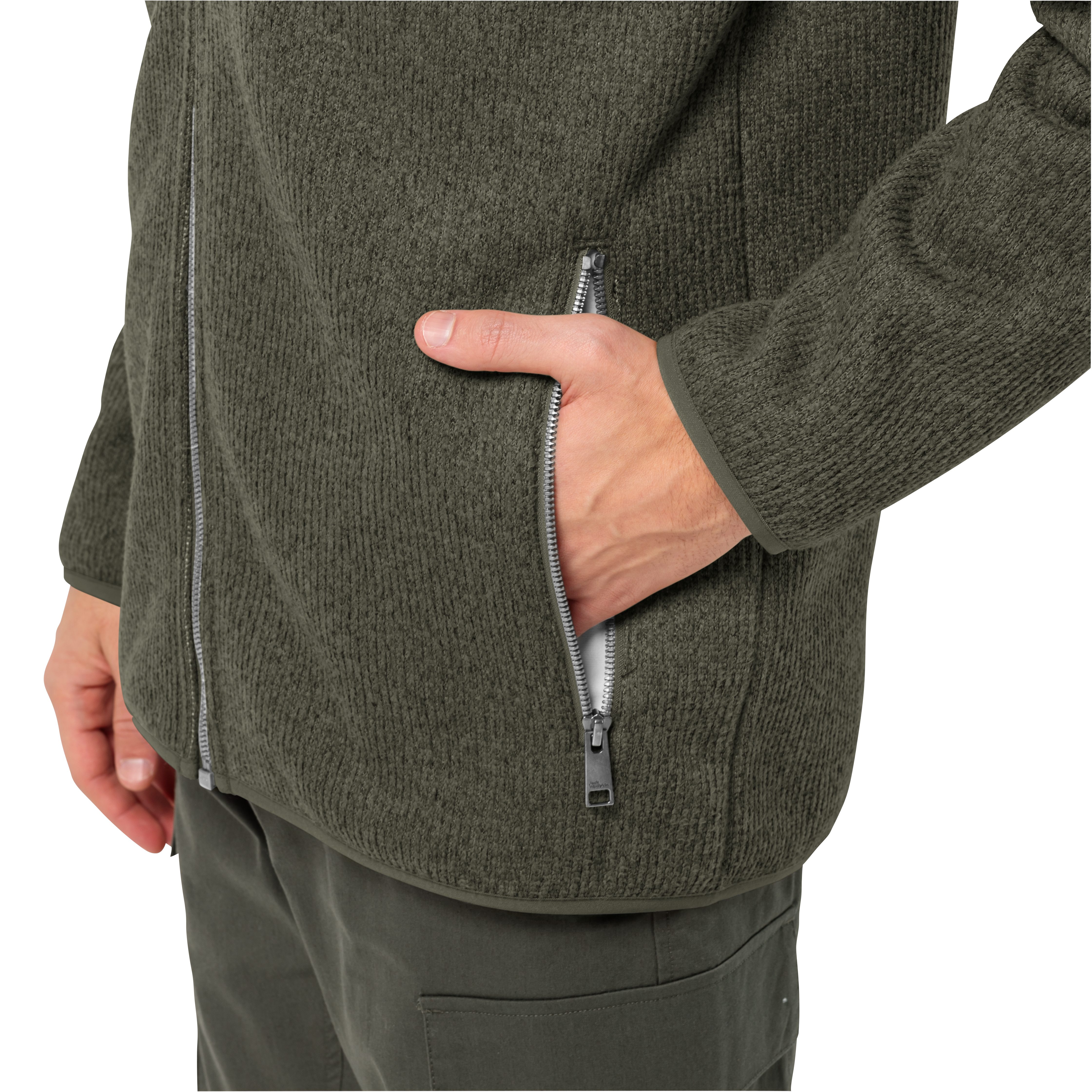 Jack Wolfskin Fleecejacke ROBSON FJORD JACKET winddichte Ausführung, mit Stehkragen, aus weichem Sherpa-Fleece