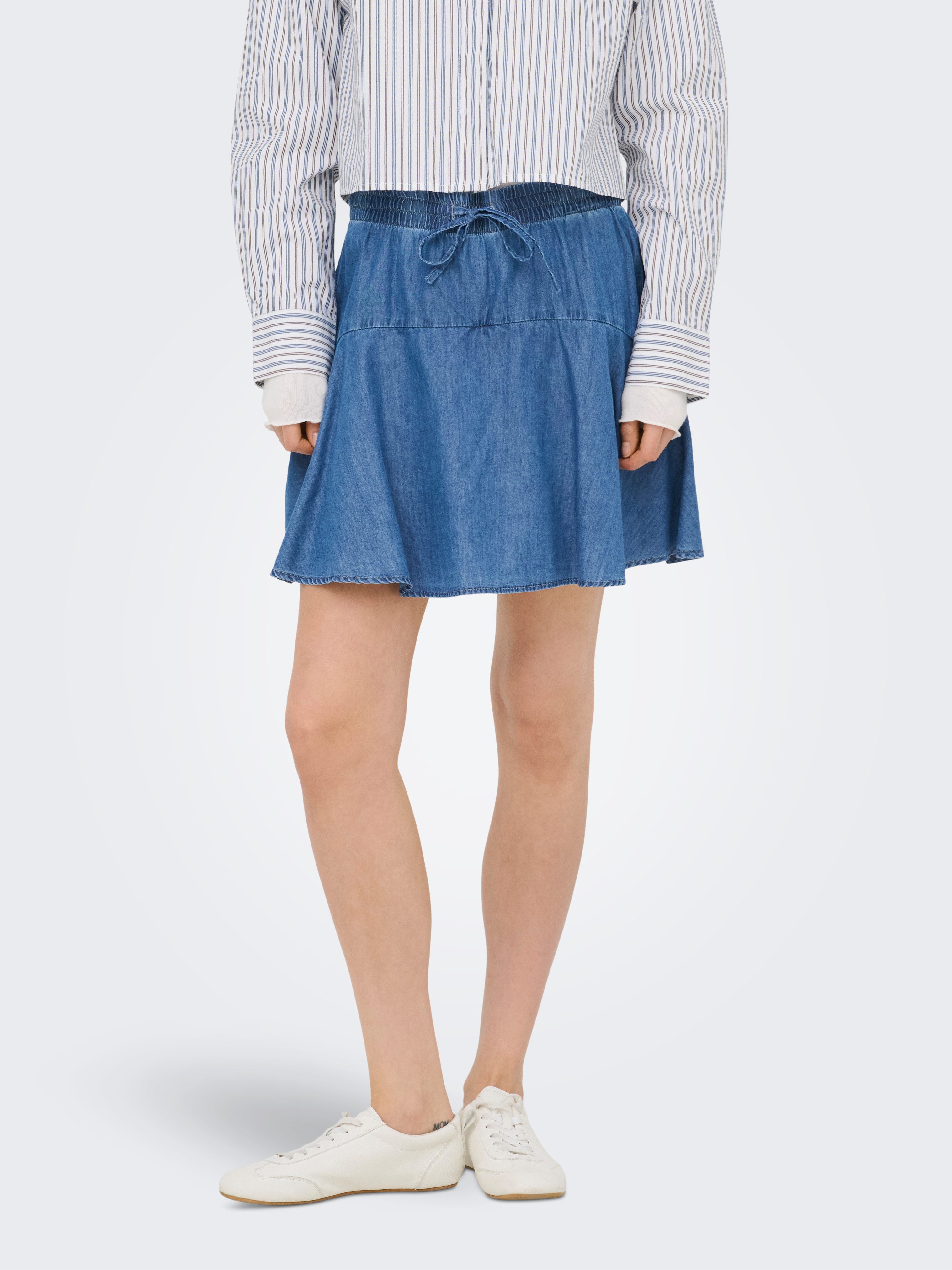 ONLY Hosenrock ONLBEA ELAS STRING CUT SKORT DNM Baumwollmischung