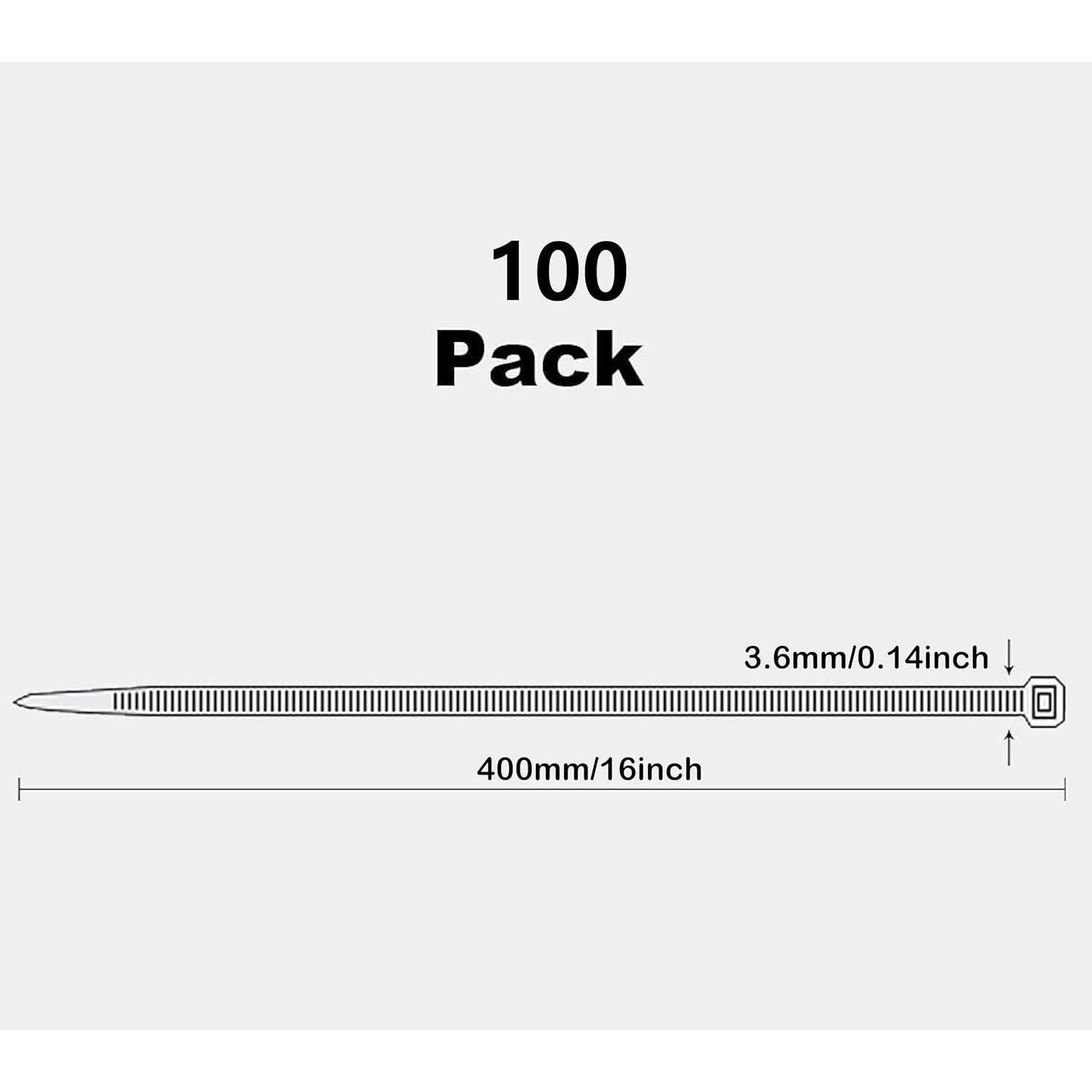 LuxusKollektion Kabelbinder Kabelbinder Schwarz 400mm x 3,6mm Nylon UV 100st