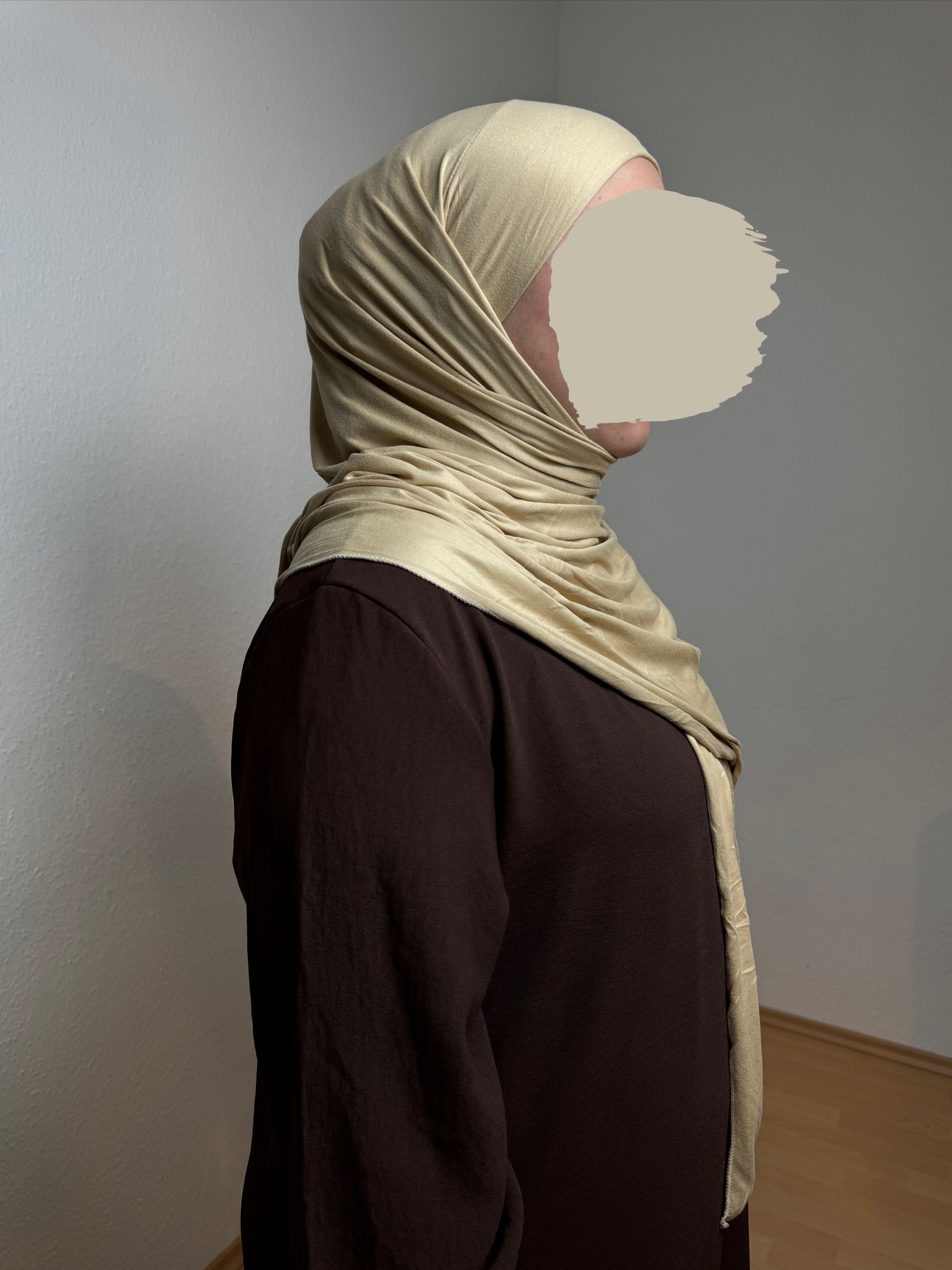 HIJABIFY Hijab Easy Hijab mit integrierter unter Tuch (antirutsch) Jersey-Stoff 2 in 1 Hijab/ Hidschab/ Kopftuch Sandfarben