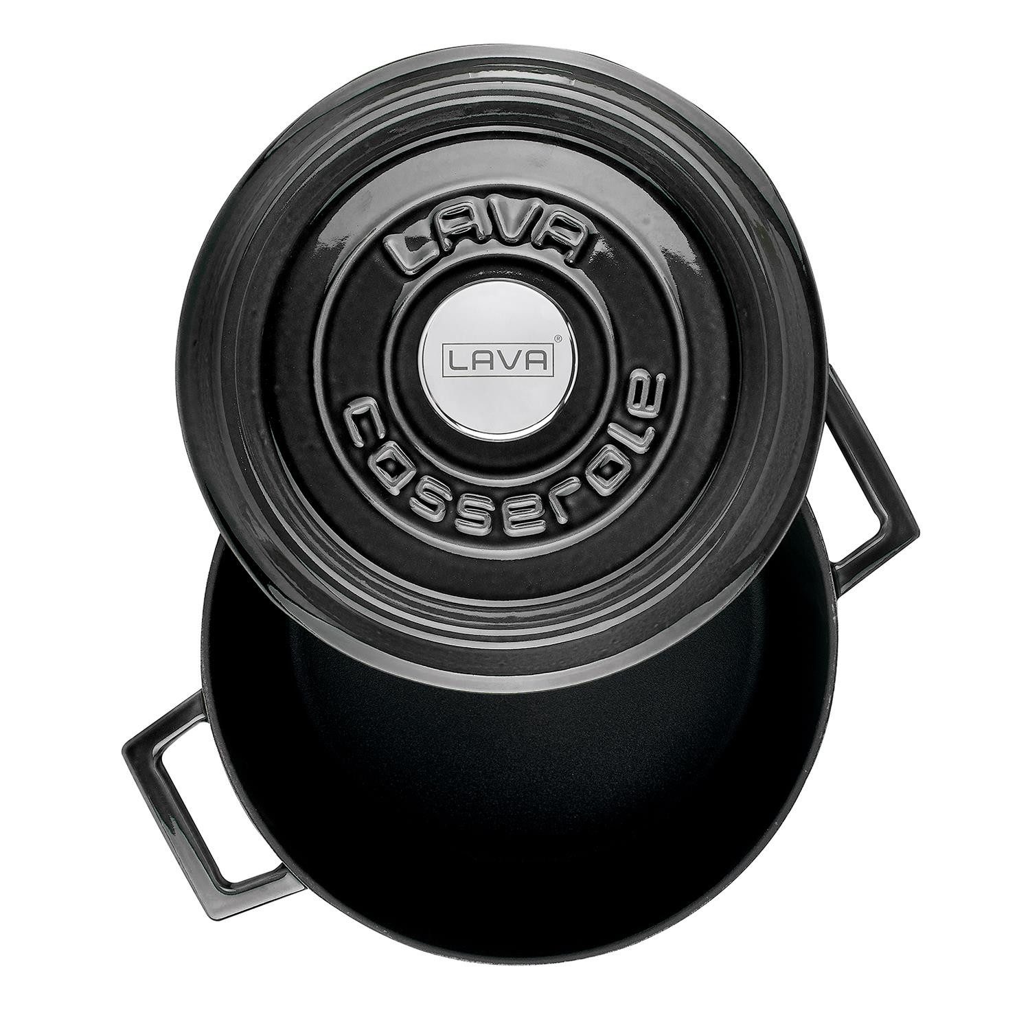 LAVA Bräter LAVA Gusseisentopf mit Deckel, emailliert, Ø 24 cm, 4,49 Liter, Gusseisen (2-tlg), emailliertes Gusseisen, backofengeeignet
