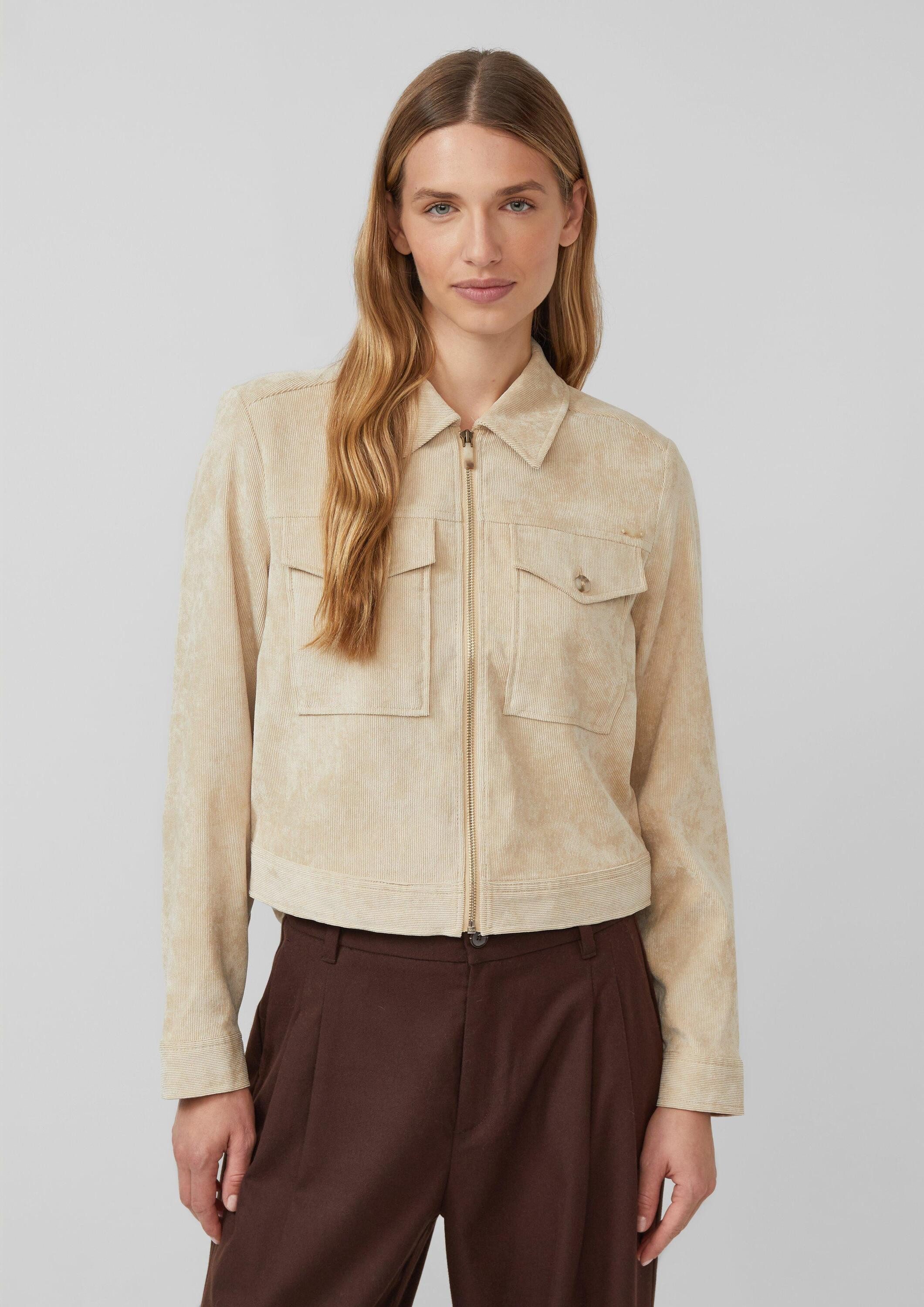 s.Oliver Funktionsjacke Indoor-Jacke Verkürzte Cordjacke mit aufgesetzten B günstig online kaufen