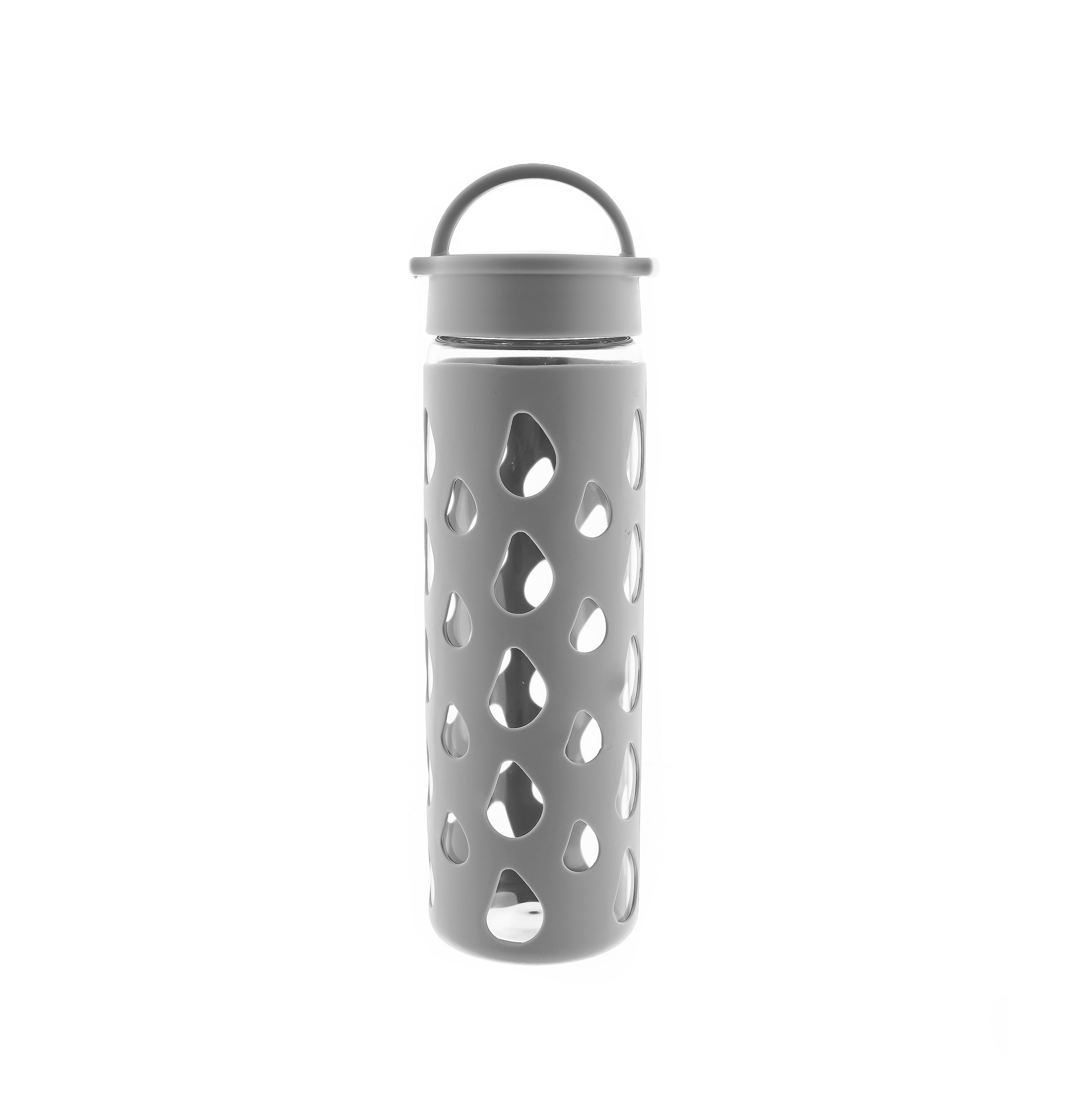 MATO Trinkflasche aus temperaturbeständigem Borosilikatglas mit Silikonhülle 600 ml