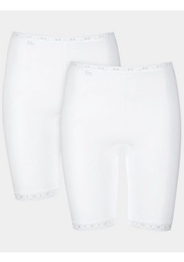 sloggi Lange Unterhose Basic+ Long 2P (Packung, 2-St) Long-Pants mit Spitzenbesatz