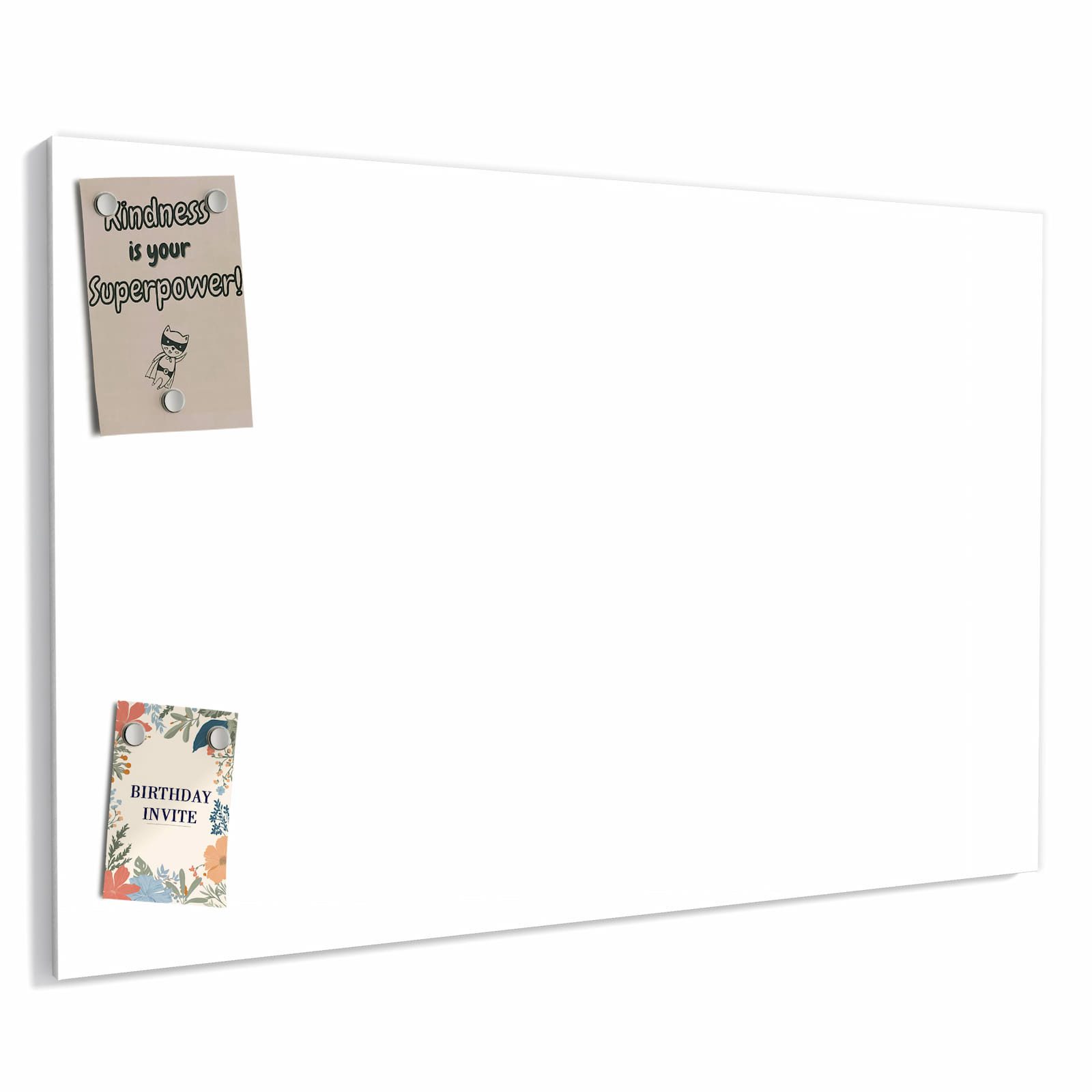 Primedeco Memoboard Metall Weisser, Heller Hintergrund – beschreibbar & magnetisch, (Inklusive Stift, Magnete und Montagematerial, 1-tlg., 9 verschiedene Größen), Magnetisch und Beschreibbar