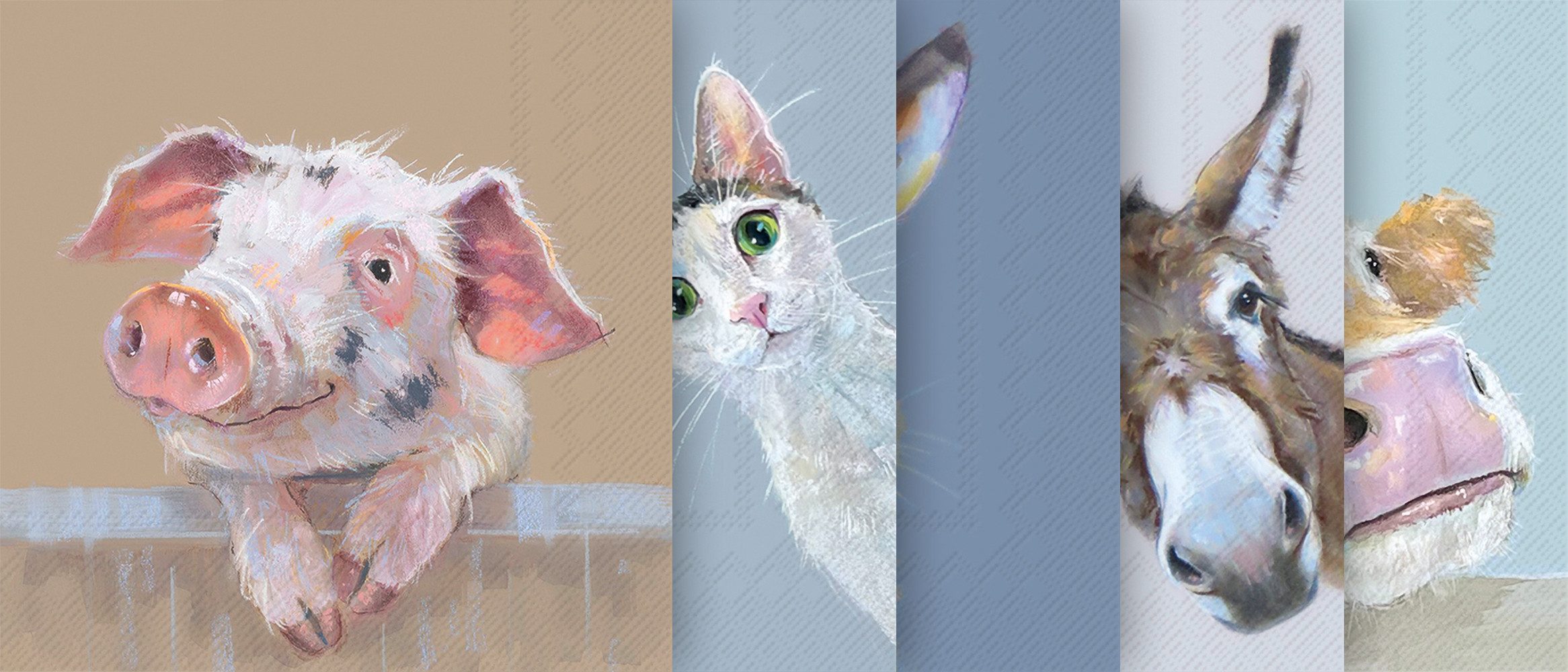 VBS Papierserviette Lustige Tierbande, (20 St), 33x33cm