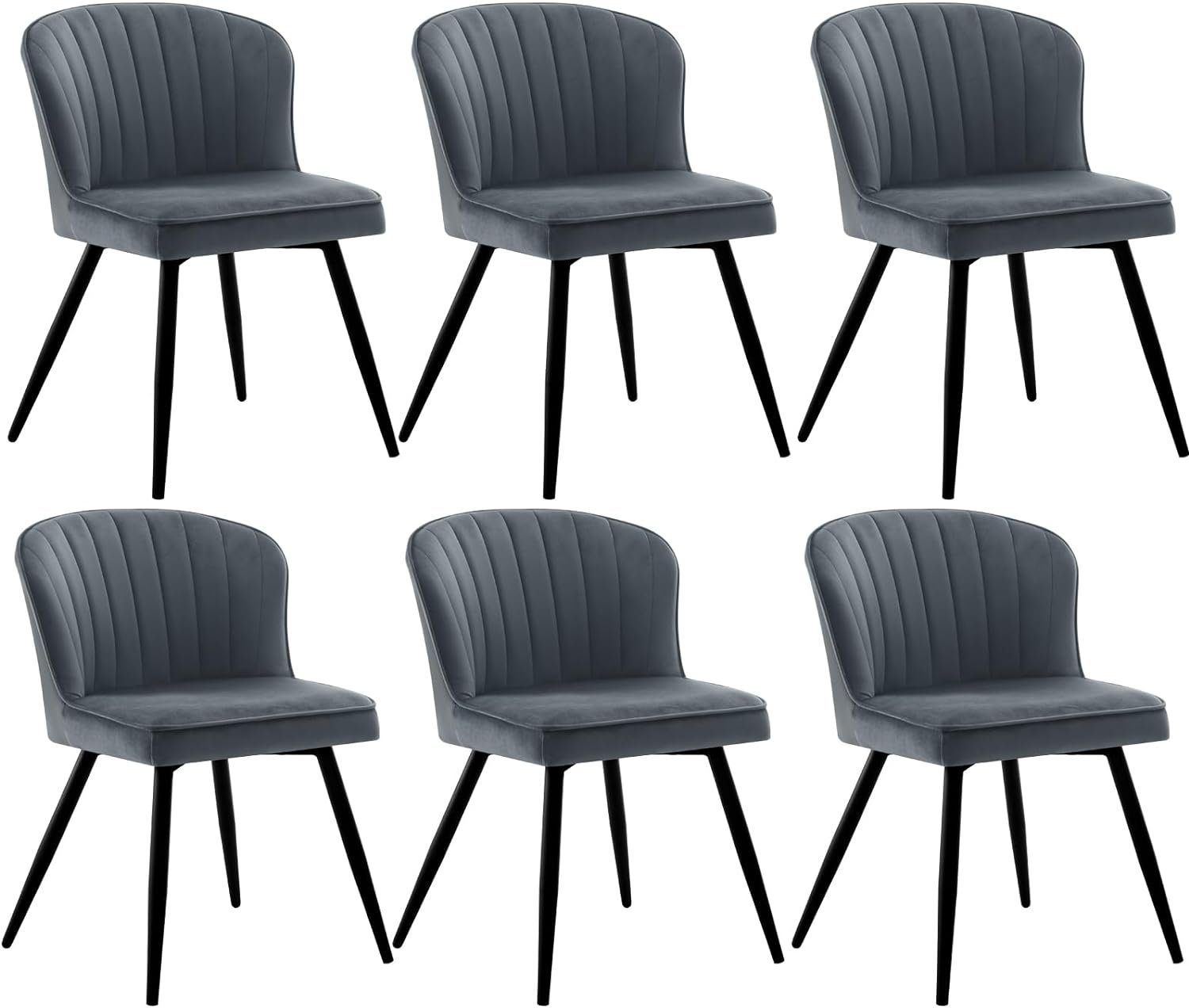 EUGAD 4-Fußstuhl (6 St), Stühle Esszimmer Modern, aus Samt, Metallbeine günstig online kaufen