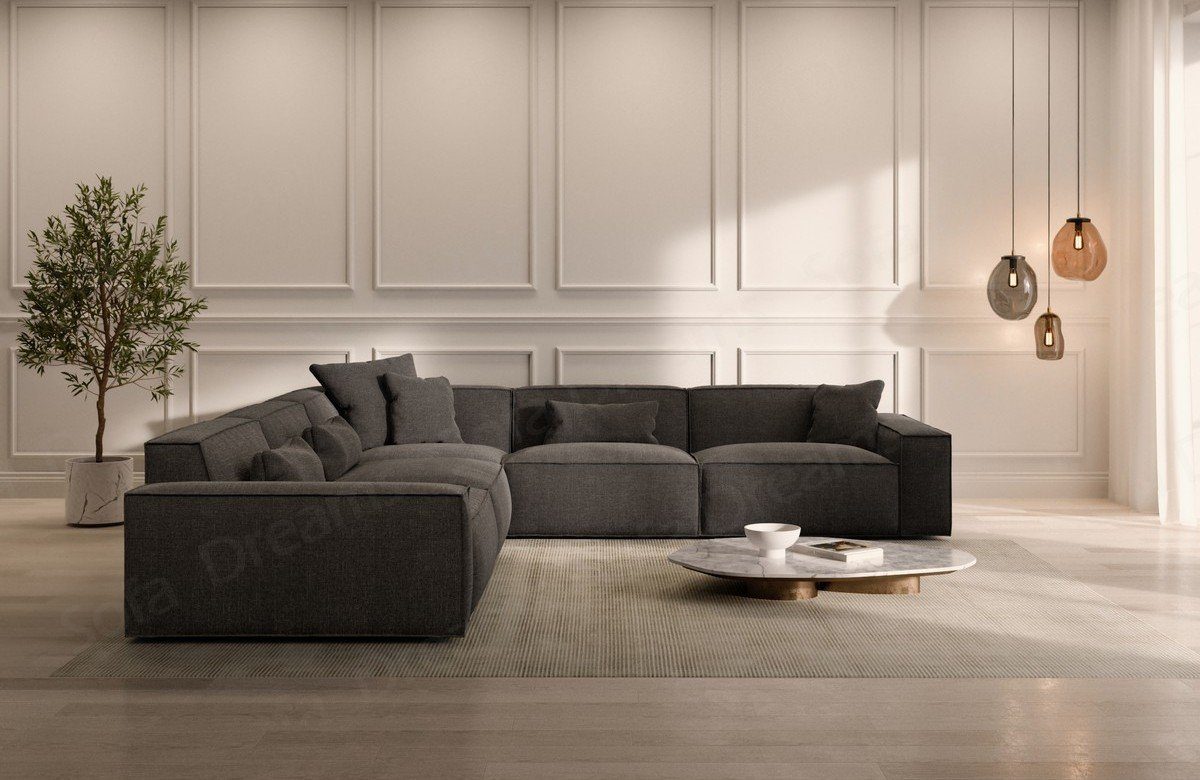 Formenta schwarzgrau97 Sofa, Sofa Form Loungesofa L Dreams Stoff Struktursofa Polsterecksofa Stoffsofa Ecksofa