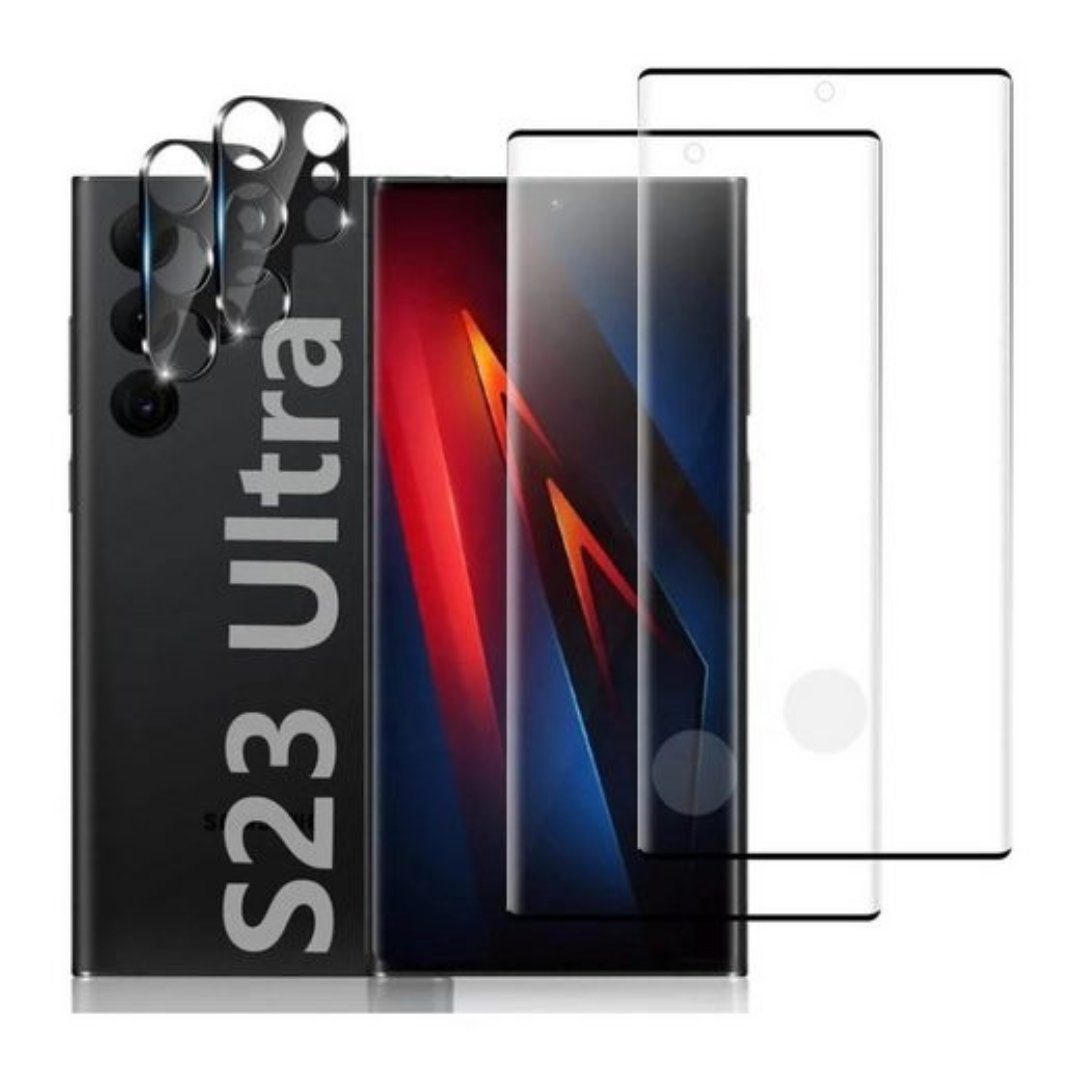SmartUP Displayschutzglas 2X Schutzglas für Samsung Galaxy S23 Ultra Panzerfolie Display Kamera