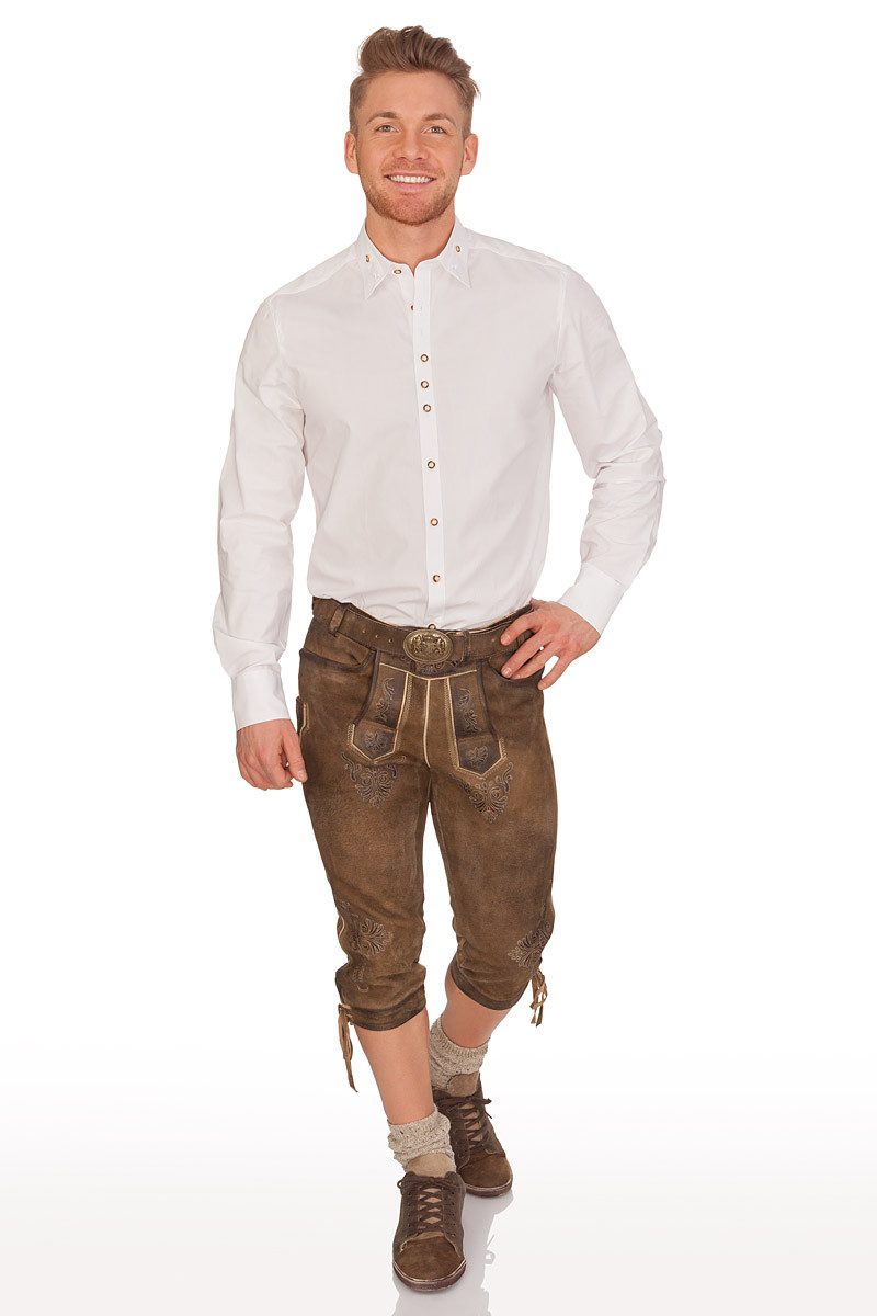Trachtenlederhose Kniebundlederhose - SCHÖNSEE - hellbraun