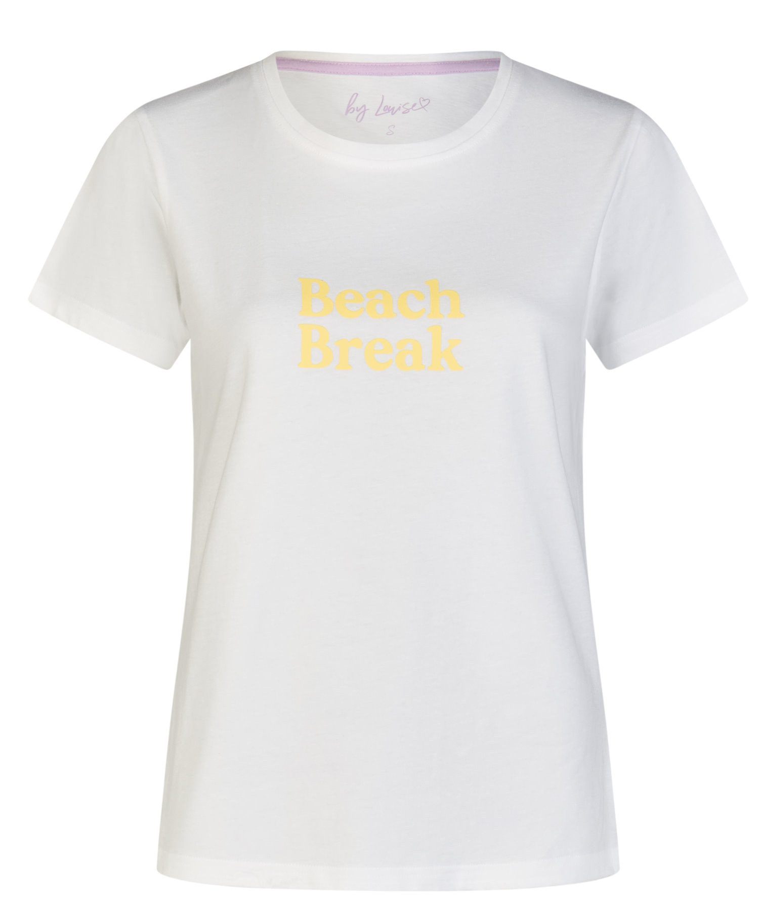 By Louise Pyjamaoberteil Damen Pyjamashirt mit kurzem Arm (1-tlg) Baumwolle