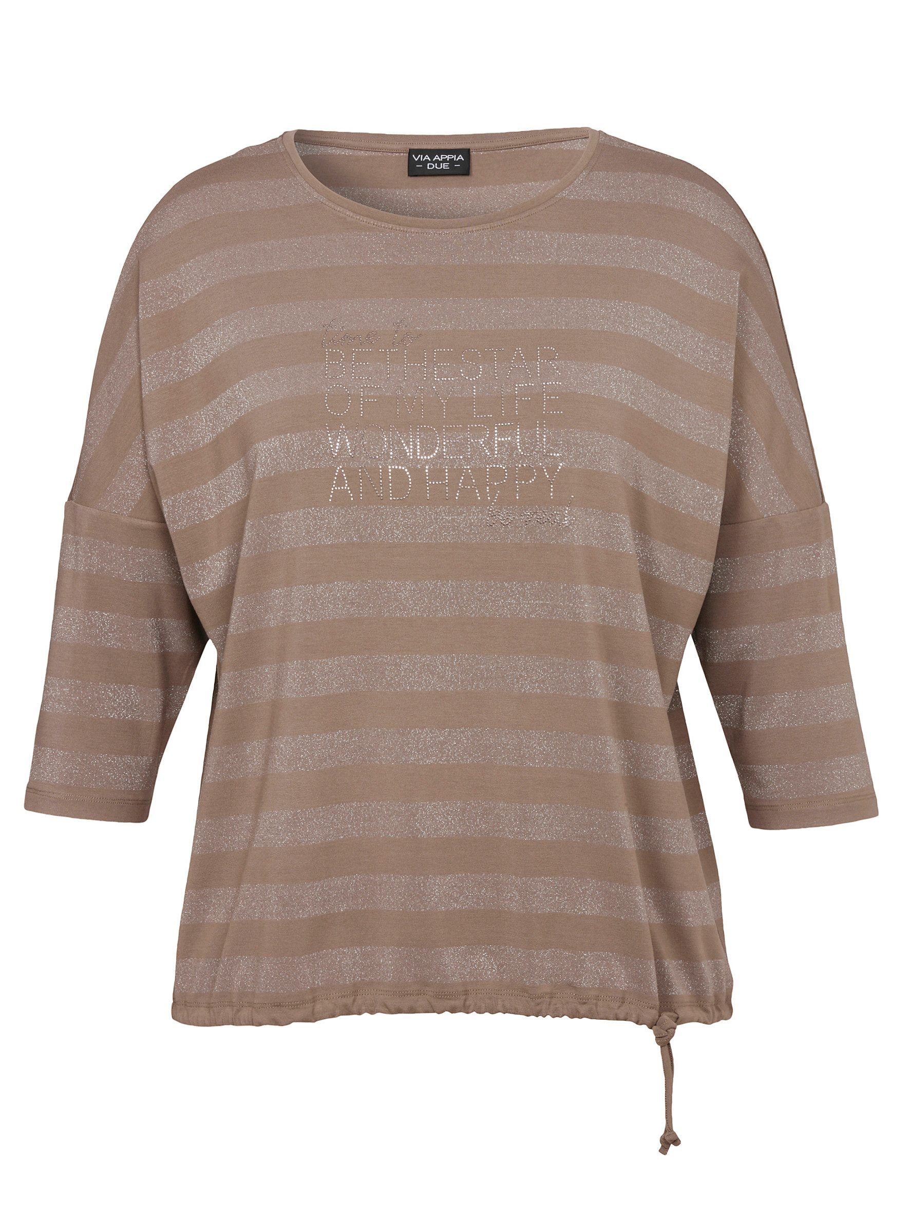 VIA APPIA Blusentop T-Shirt Rundhals 3/4 Arm Ringel Mot günstig online kaufen