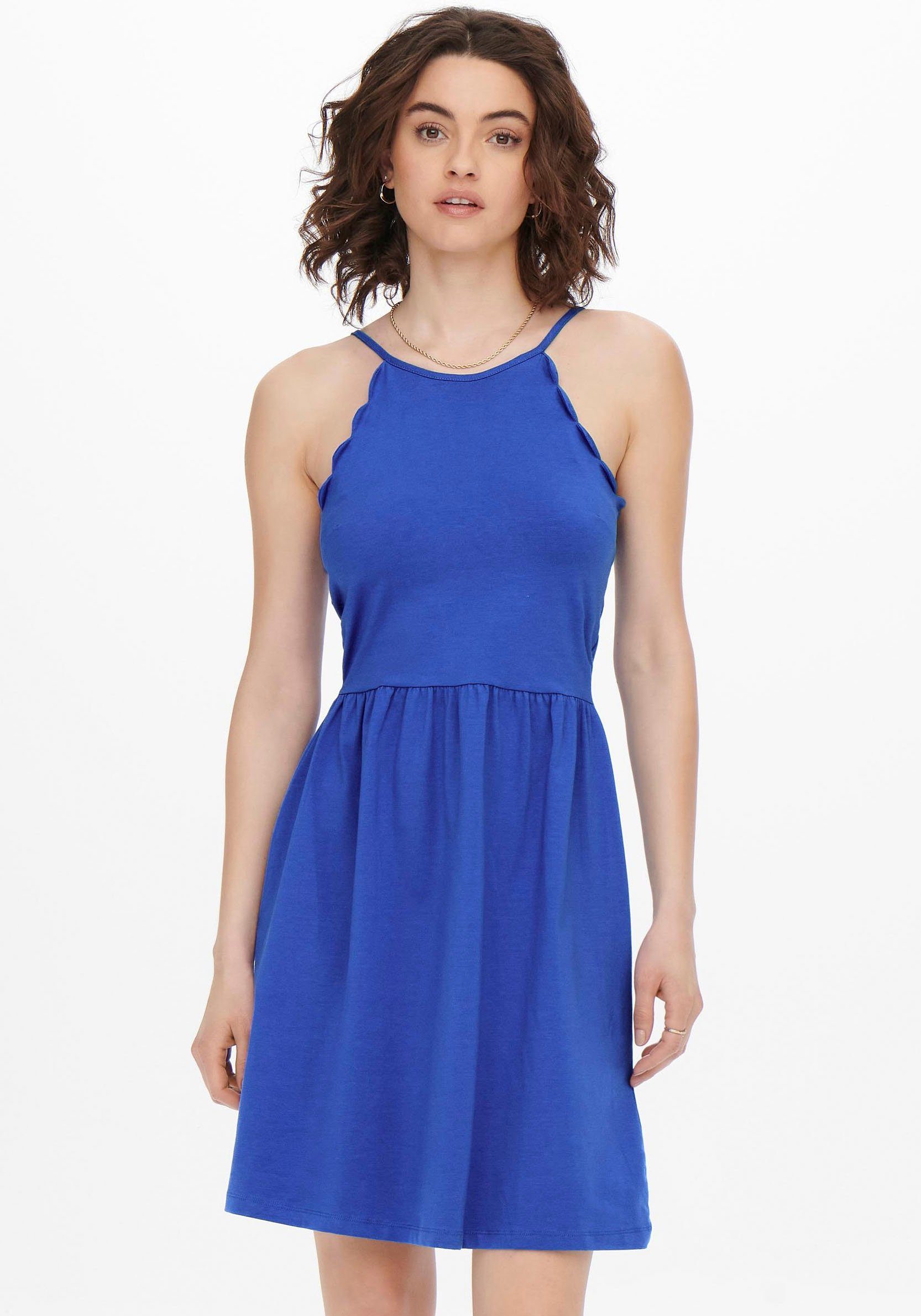 ONLY Minikleid ONLAMBER STRAP SCALLOP SHORT DRESS CS JR blau | Sommerkleider