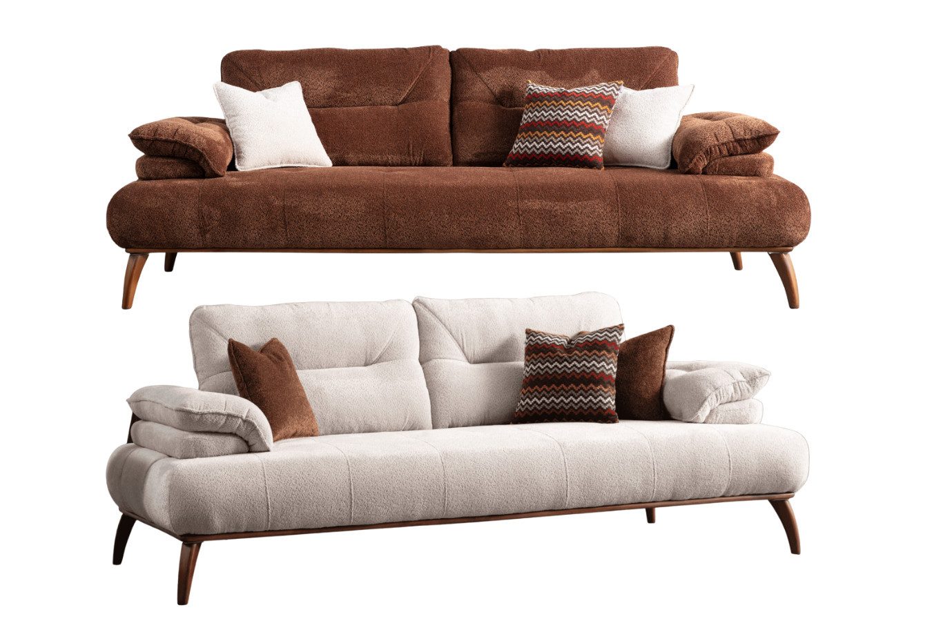 Villa Möbel Polstergarnitur Almond Duo, (Set, Set besteht aus: 2 Sitzer+2 Sitzer), mit Relax-/Bettfunktion durch verstellbare Rückenlehne und Armlehne