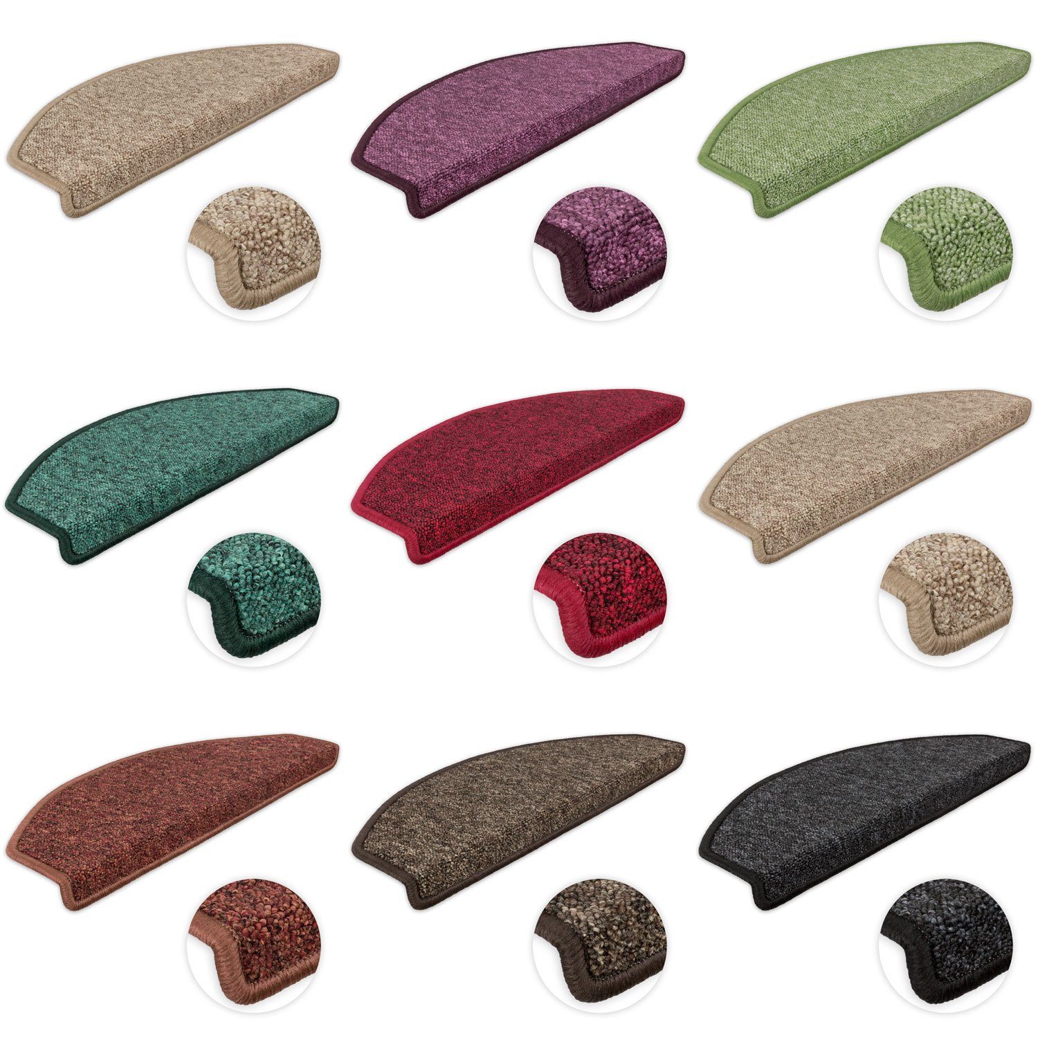 Metzker® Stufenmatte Stufenmatten Imago Halbrund in versch. Sparset's, halbrund, Höhe: 5 mm, 14 Stück im Set - Kastanie