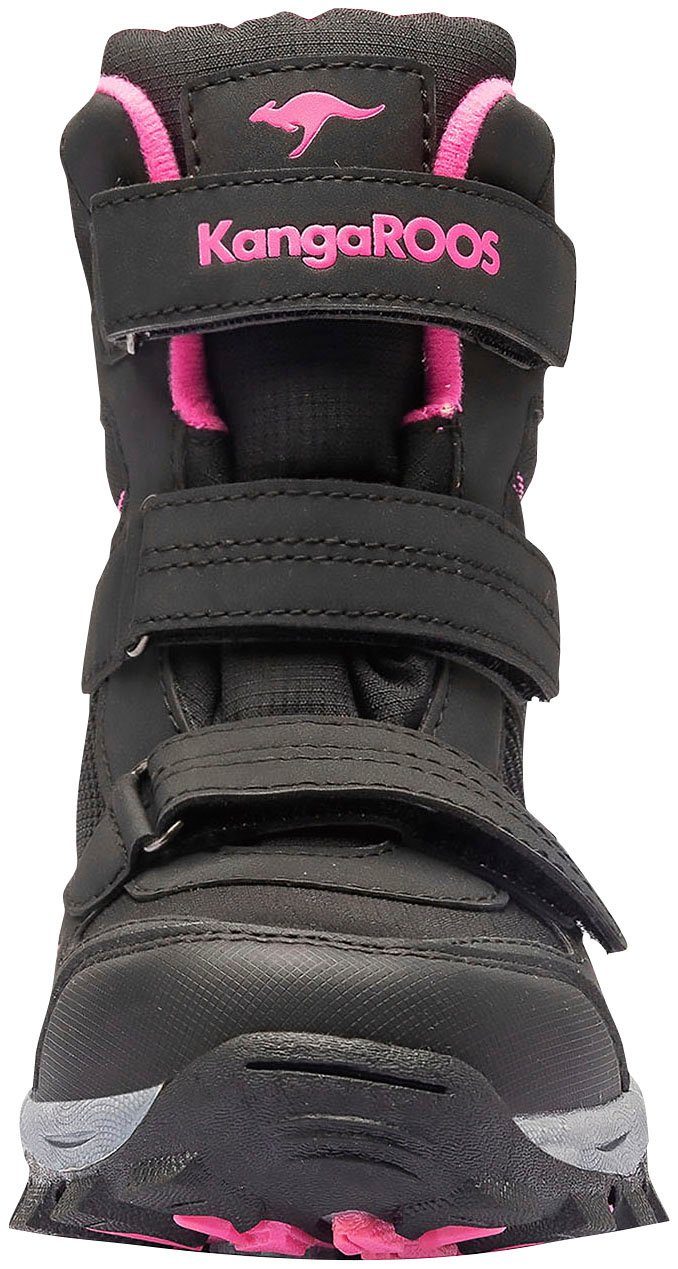 KangaROOS K-Robi RTX Winterstiefel wasserdicht schwarz-pink mit Klettverschluss