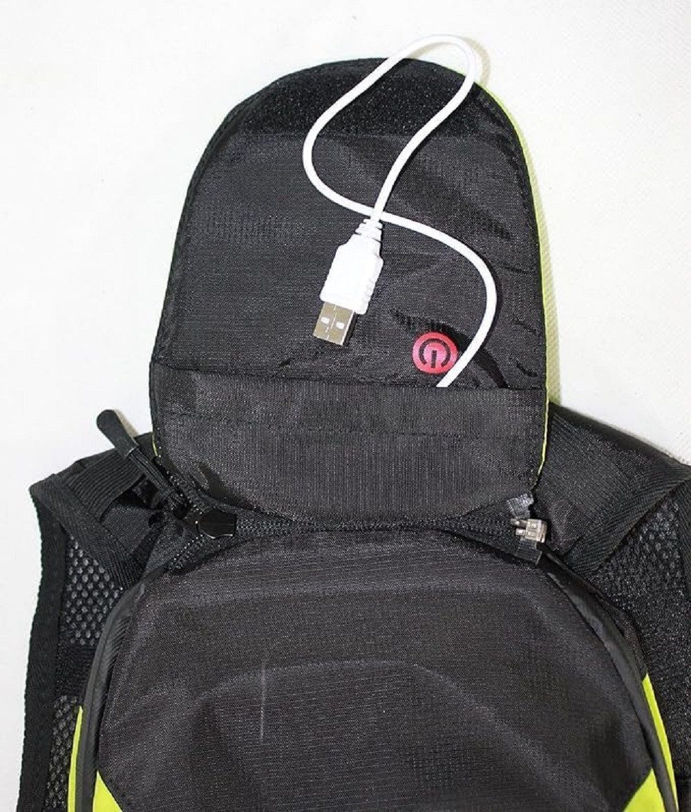 Luna24 simply great ideas... Freizeitrucksack LED Rucksack, 5 Ltr. Funktions- Rucksack (grau/grün).