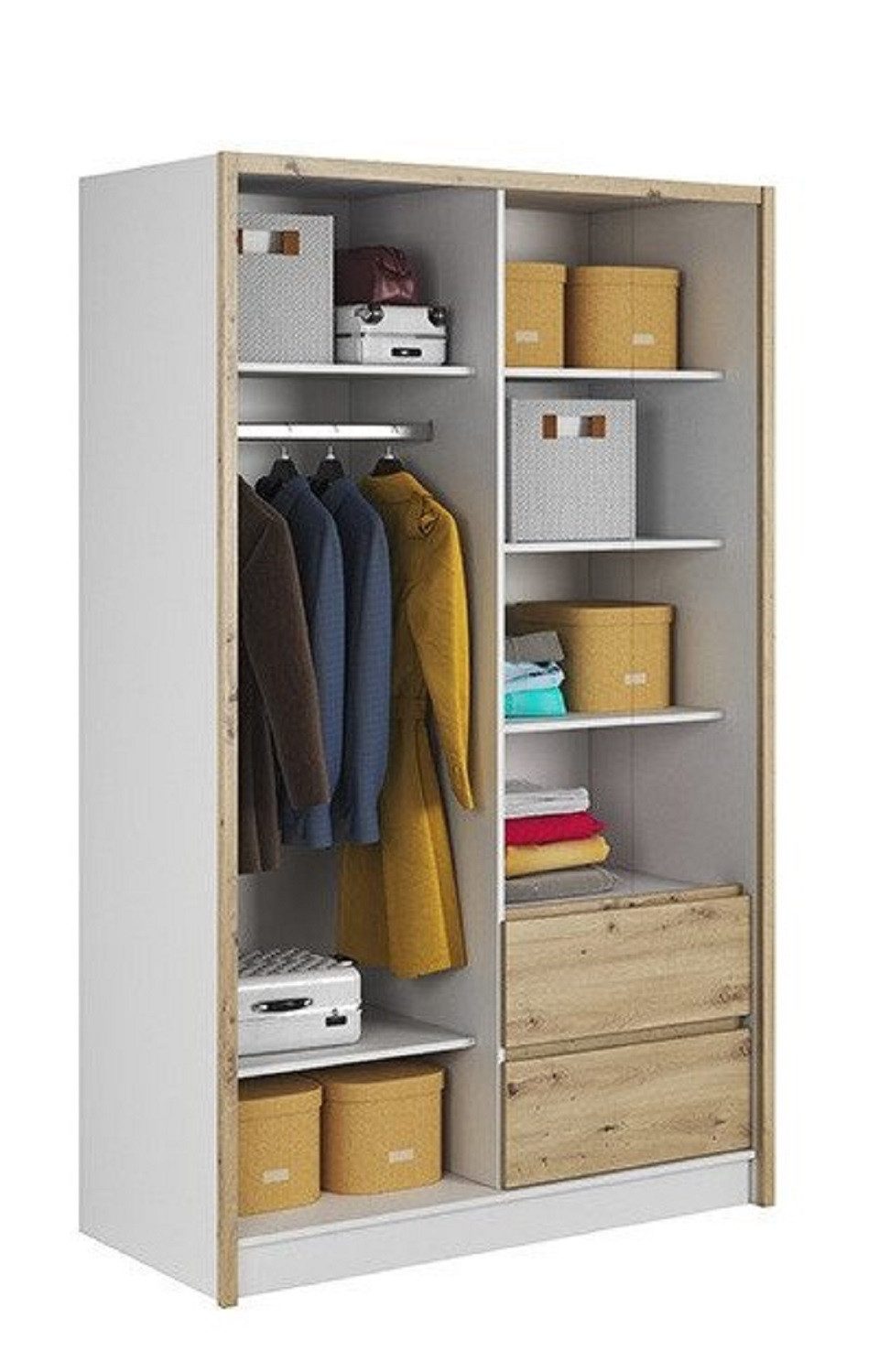 Xlmoebel Drehtürenschrank Vielseitiger Kleiderschrank mit Regalfächern in modernem Design (Schrank) Hergestellt in Europa