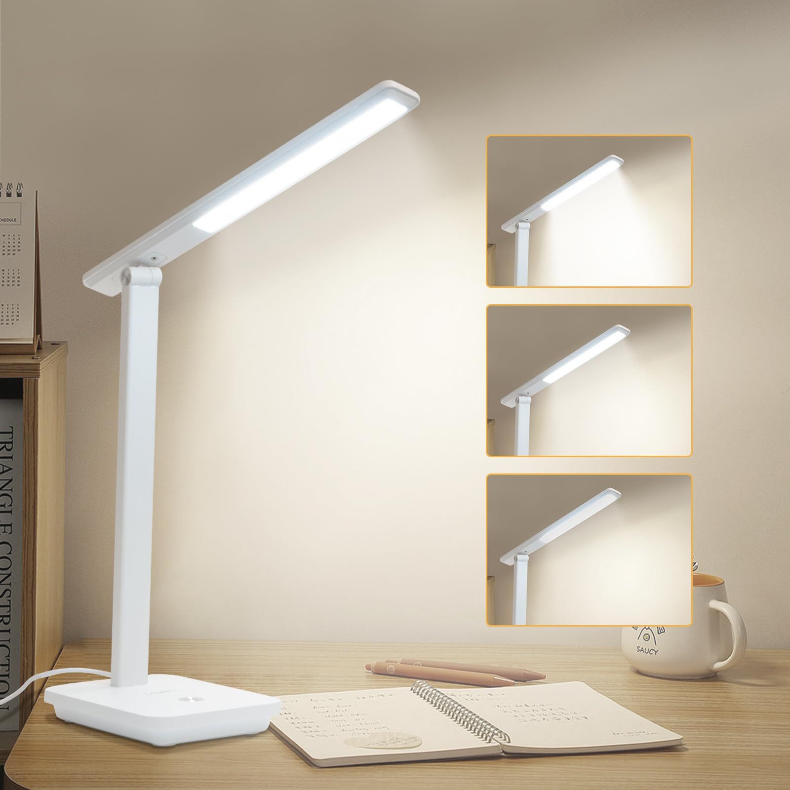 LQWELL Schreibtischlampe LED Tischlampe Abnehmbare Studienlampe, günstig online kaufen
