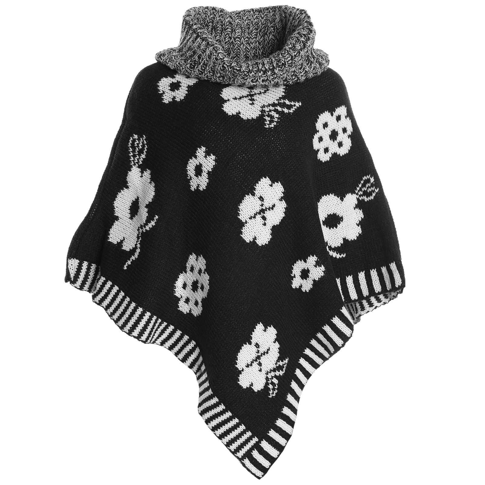 KMISSO Poncho Mädchen Strick Poncho Schal Roll Kragen Winter 20913 (1-St) im eleganten Look