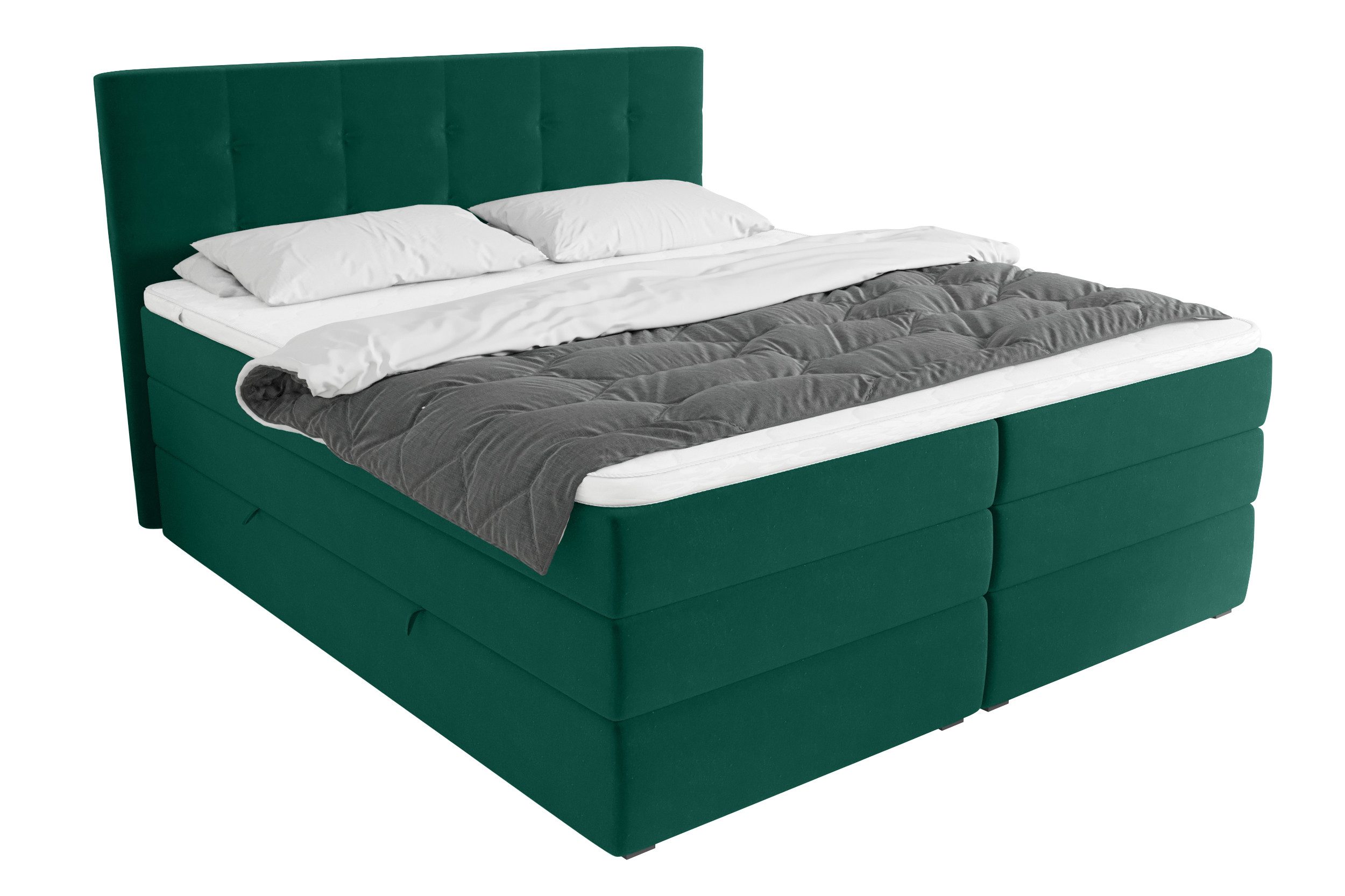 99rooms Boxspringbett Dante (Schlafzimmerbett, Bett), wahlweise mit Bonell-/Taschenfederkernmatratze, mit/ohne Bettkasten