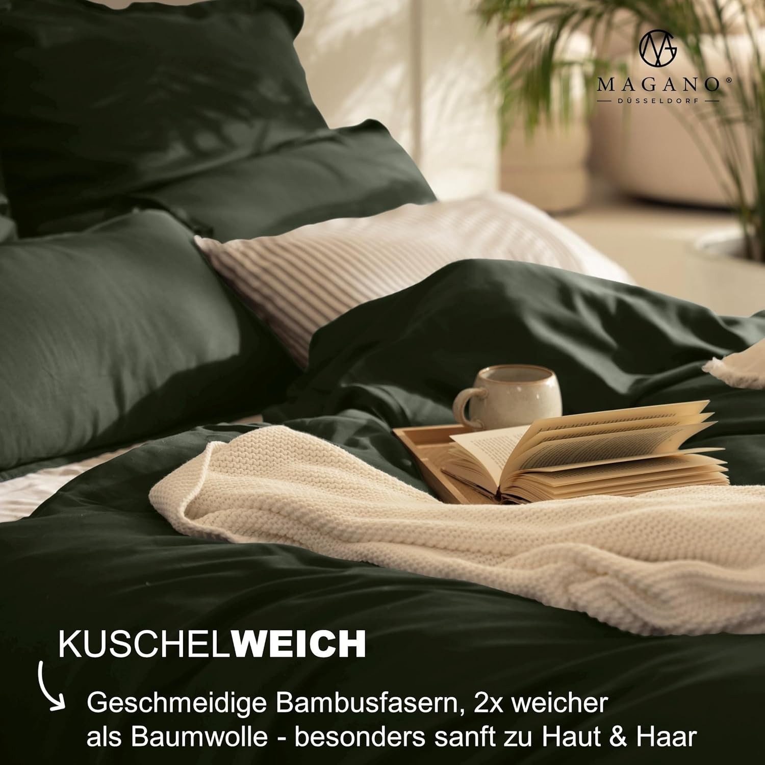 MAGANO Spannbettlaken Bambus & Baumwolle Satin, Luxus Bettlaken, Gummizug: günstig online kaufen