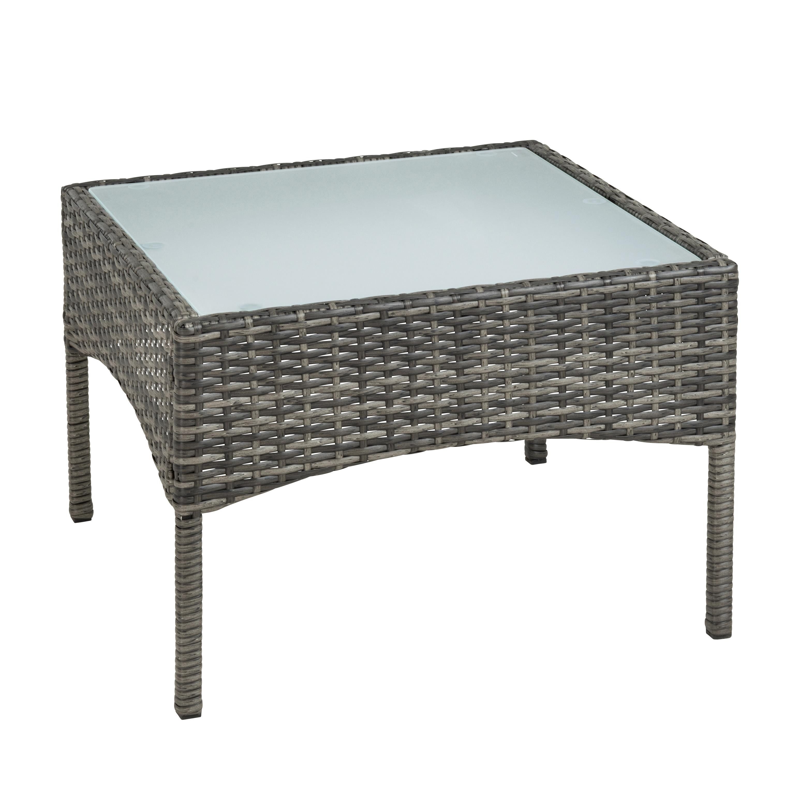ESTEXO Gartentisch Polyrattan Beistelltisch Loungetisch Balkontisch Anthrazit-Grau