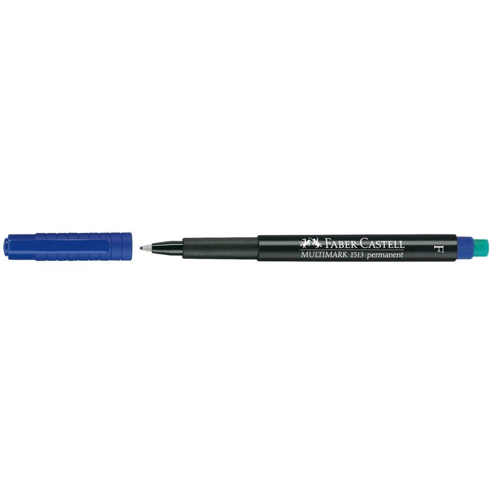 Faber-Castell 10 FABER-CASTELL MULTIMARK 1513 Folienstifte blau 0,6 mm permanent Tintenpatrone