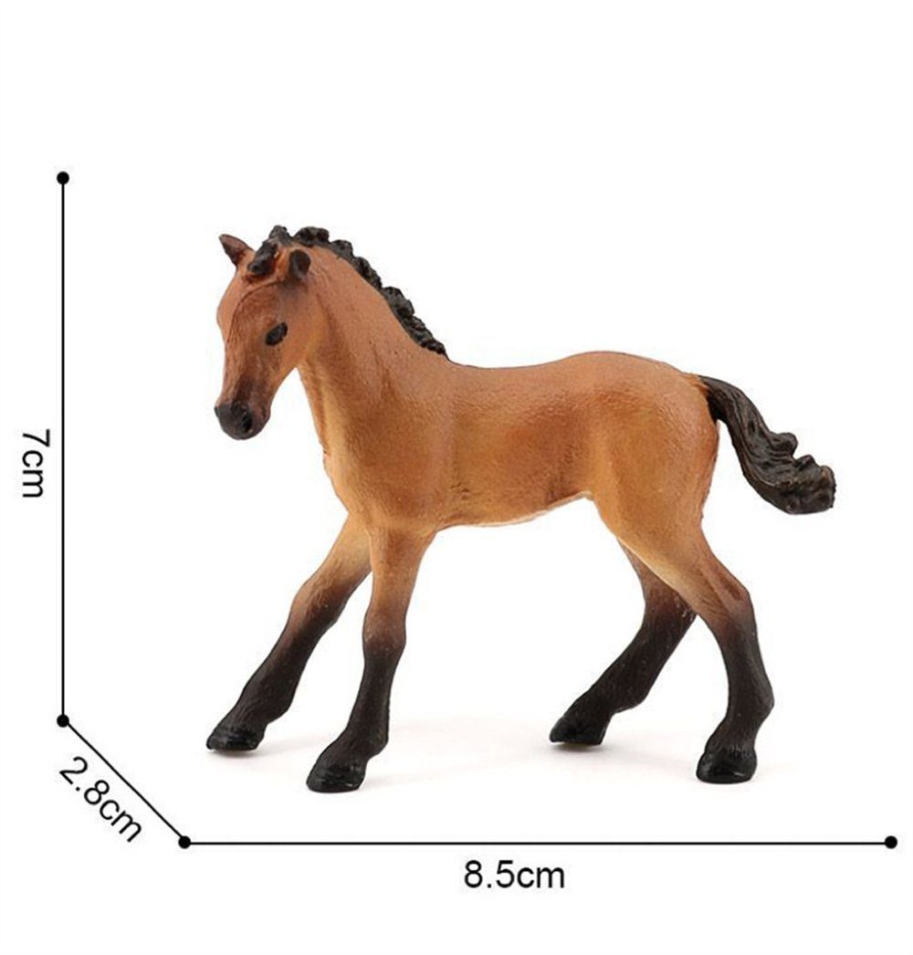 SCRTD Tierfigur Ornamente,Kinderspielzeug, Figuren Kinder Tierfiguren, Tiermodell,Kinderspielzeug,für Stück Simulation Pferd 2