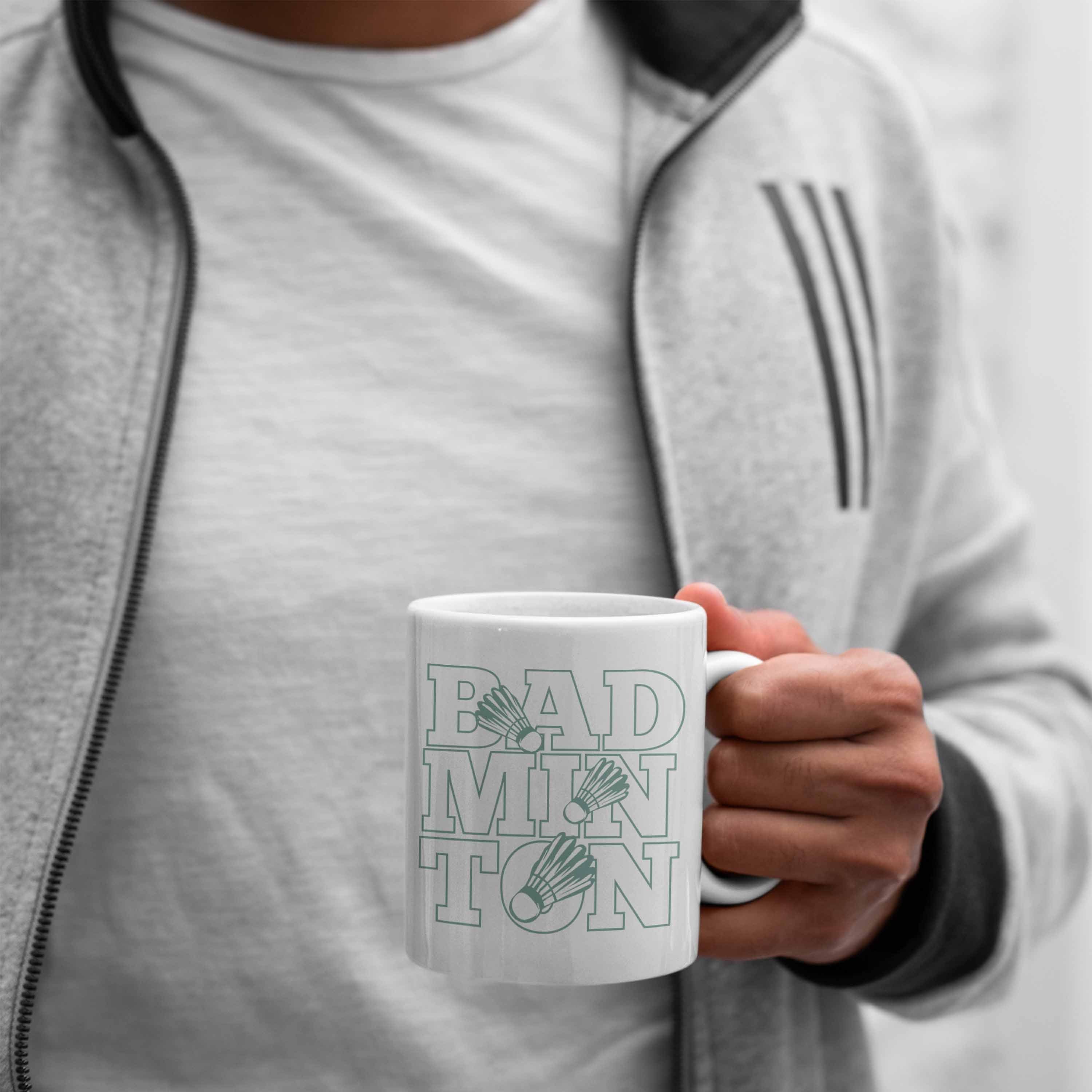 Lustige Badminton Weiss für Tasse Trendation Badminton Geschenk Badmintonspieler Lehre Tasse