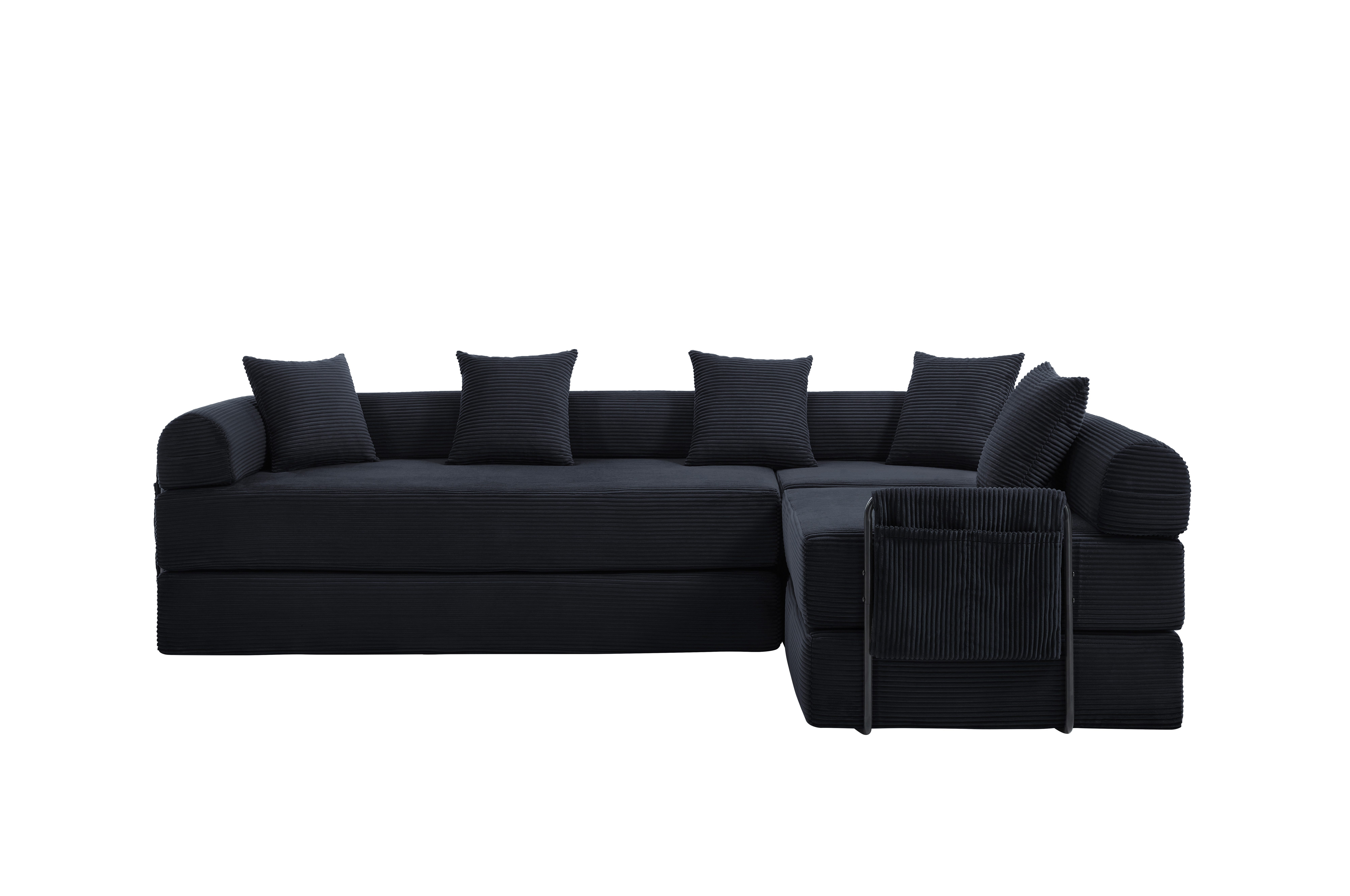 LVHOM Loungesofa Modulsofa mit Schlaffunktion, Seitentaschen, U-/L-Sofa, Fü günstig online kaufen