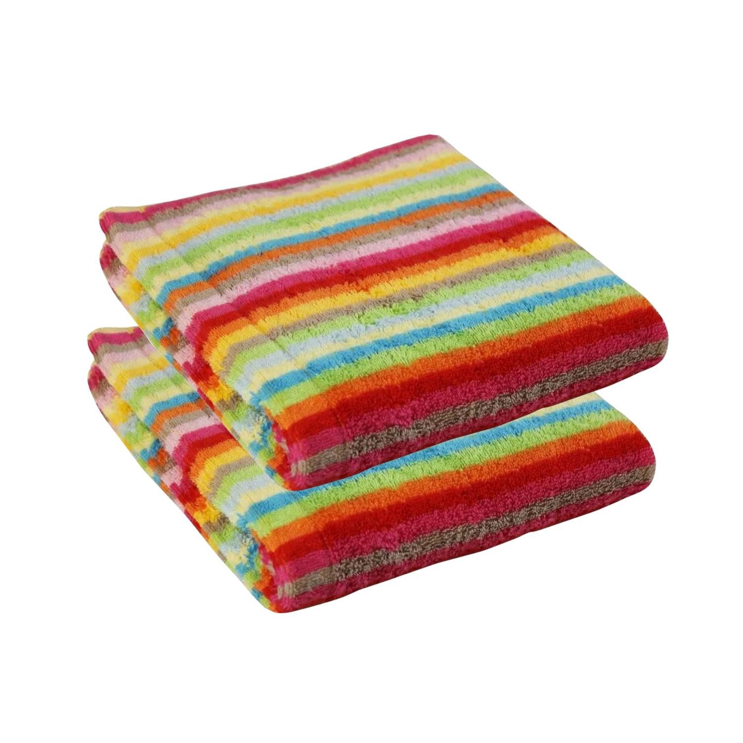 Cawö Handtuch 2 Stück Cawö Life Style Handtücher 7008-25 Streifen muilticolor 50x100, Walkfrottier (2-St), 100% Baumwolle