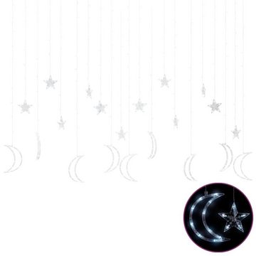 vidaXL Lichterkette Lichterketten Stern und Mond Fernbedienung 345 LED Kaltweiß