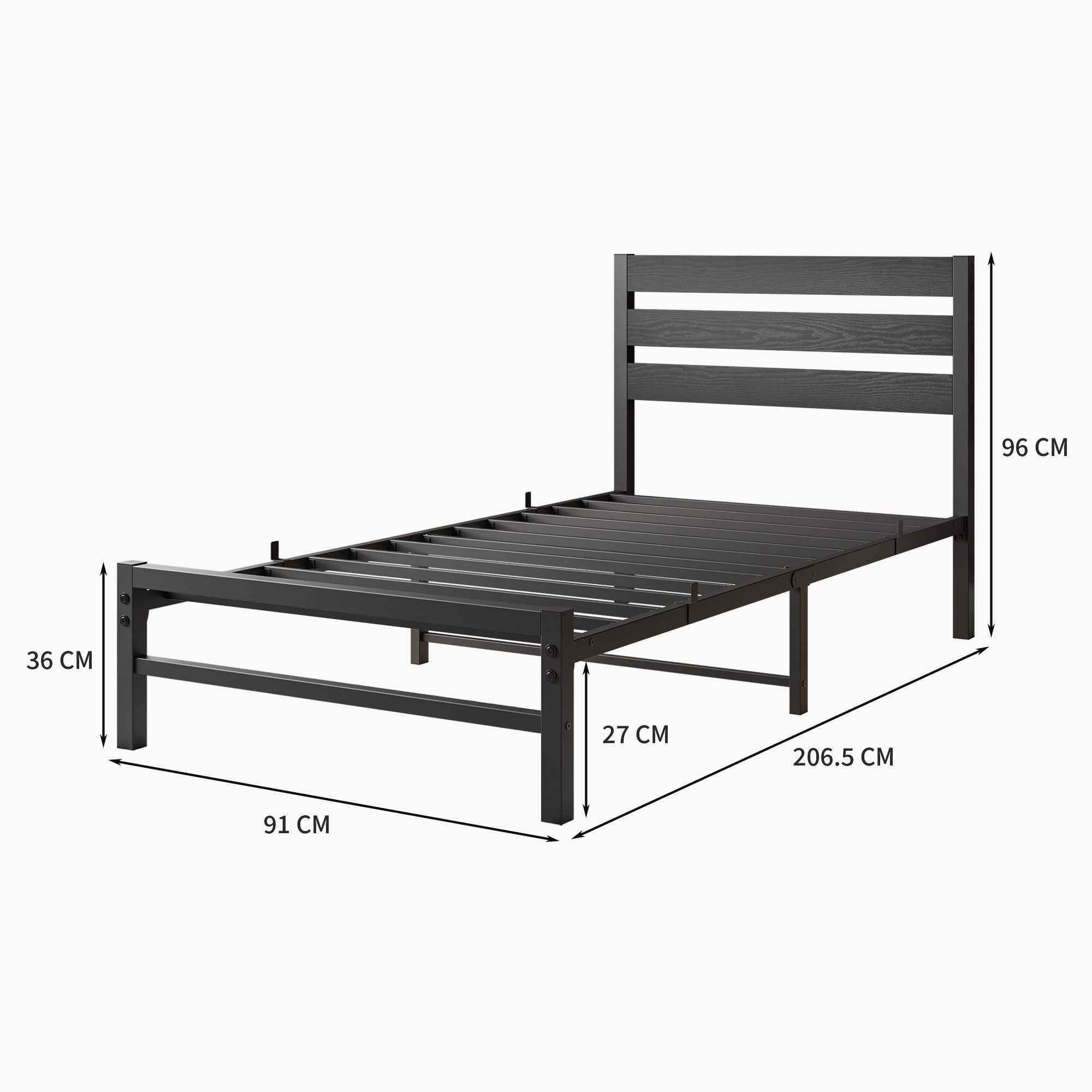 STILVORA Jugendbett Metallbett 90x200 Bettgestell mit Lattenrost,Stauraum u günstig online kaufen