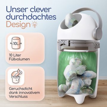 Levias Windeleimer Baby Mülleimer Windelmülleimer Geruchsdichter Wickeleimer, Geruchsdicht, ohne teure Nachfüllkassetten