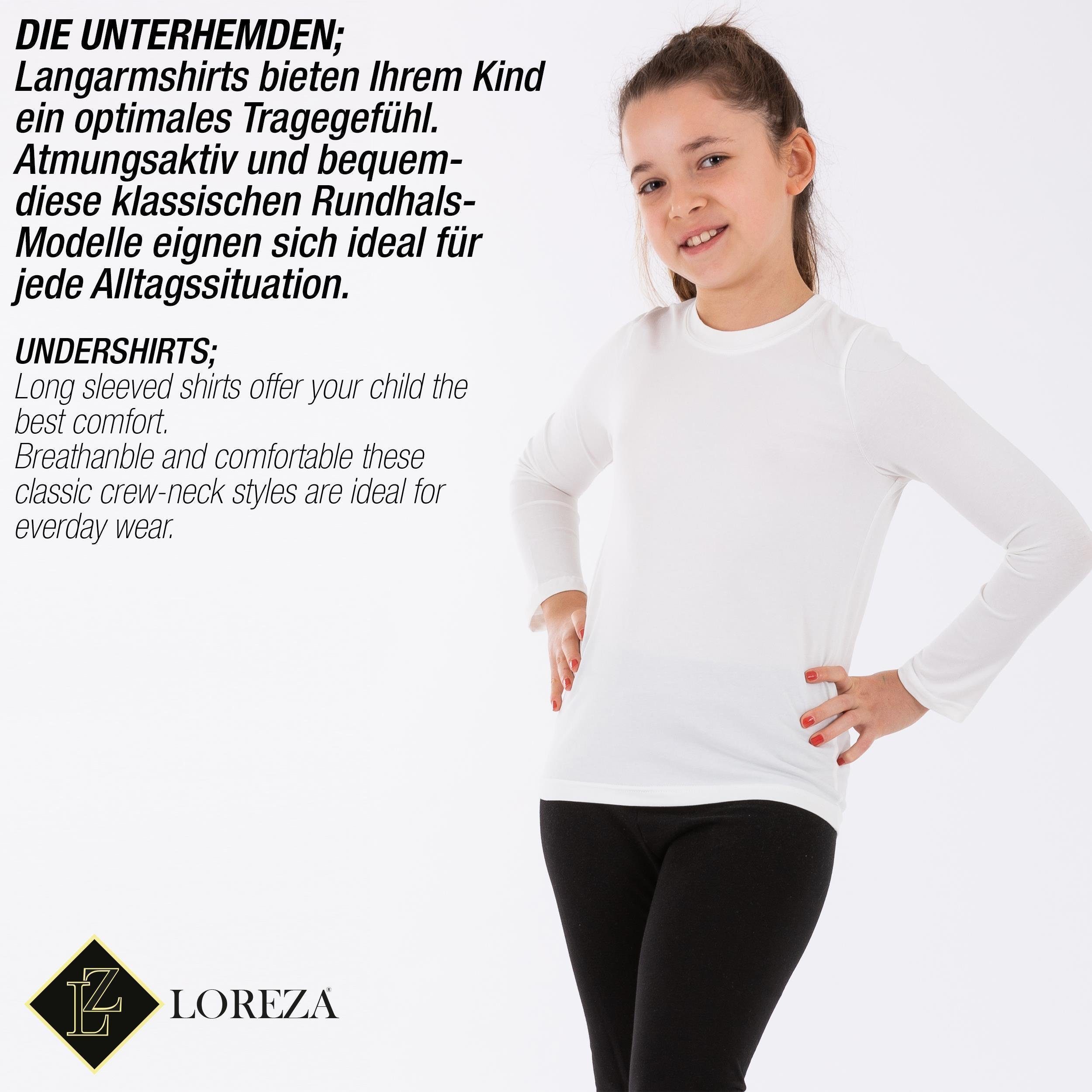 LOREZA Unterhemd 3er Pack Variante Unterhemden 3 (Set, Body 3-St) Shirt Mädchen Kinder Langarmshirts