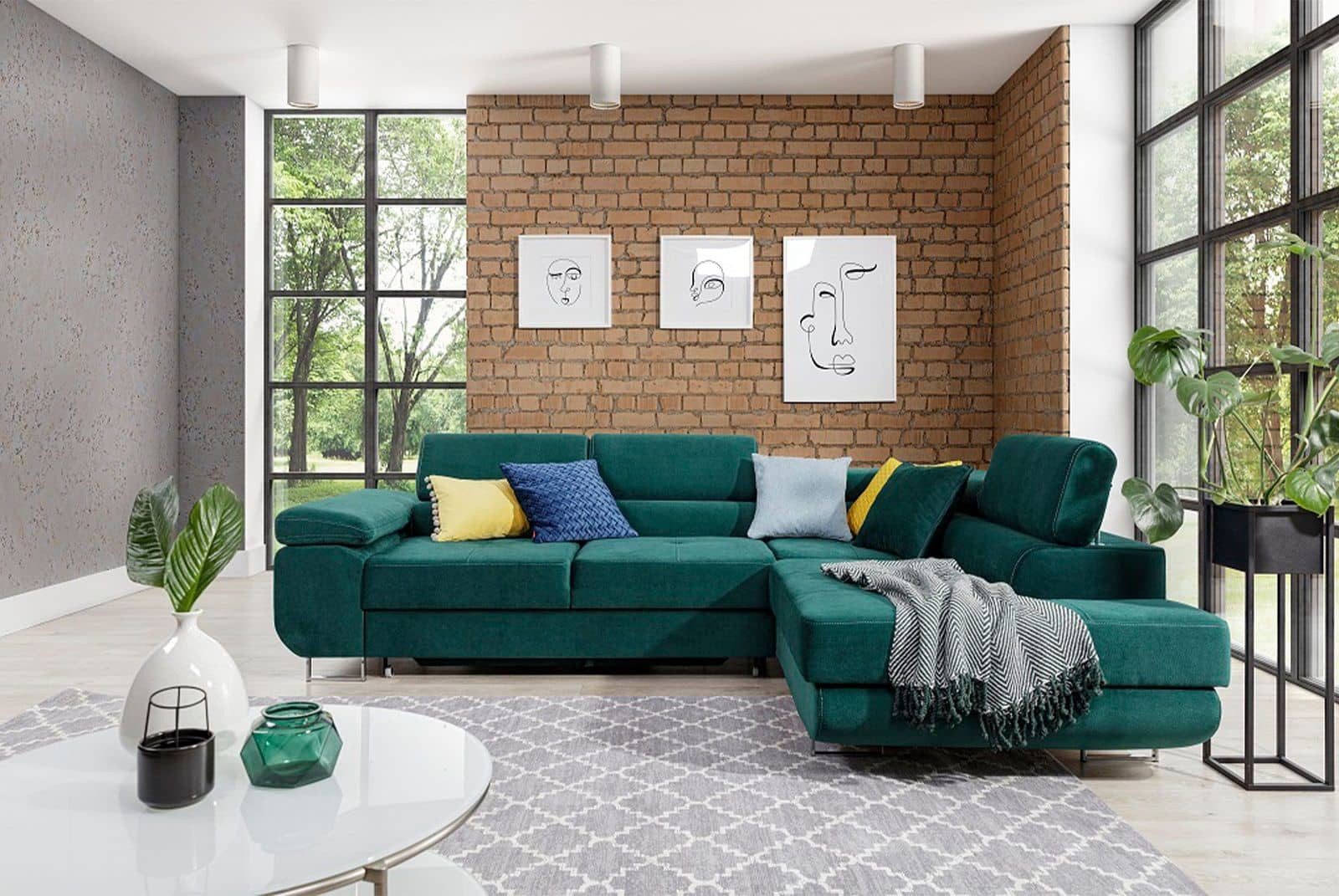 Myhomelando Ecksofa Champon, mit Schlaffunktion und Bettkasten