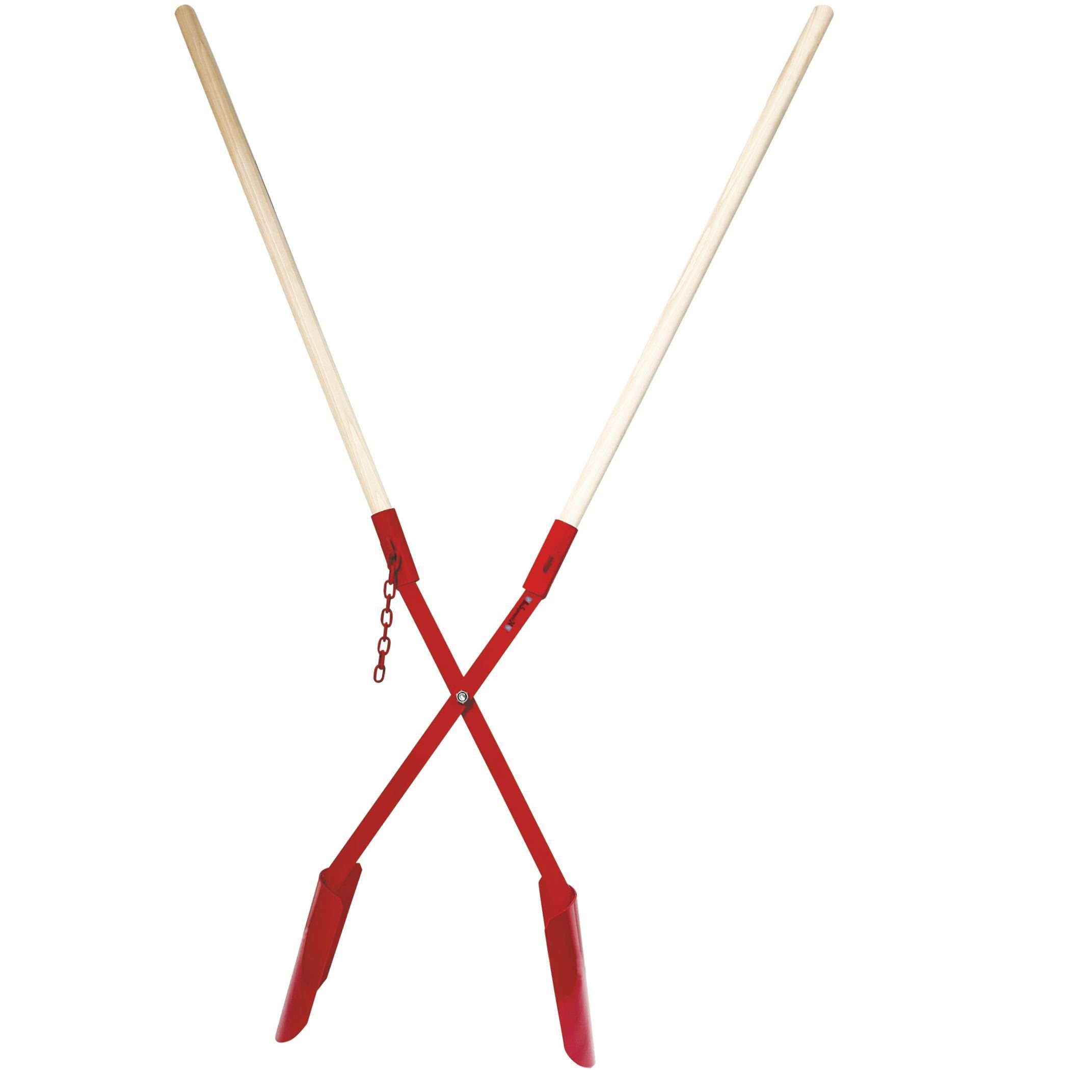 BauSupermarkt24 Garten-Multifunktionsgerät Erdlochausheber 15–32cm Ø Gr.2 Handbagger Erdlochschaufel m. Stiele