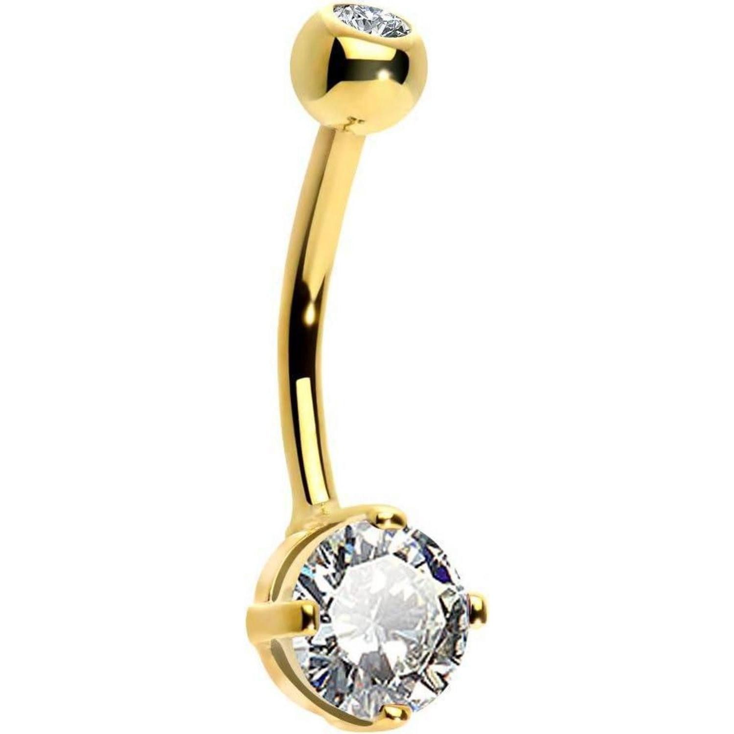 OUFER Bauchnabelpiercing 14K Solid Gold Bauchnabelpiercing mit Zirkonia Nav günstig online kaufen