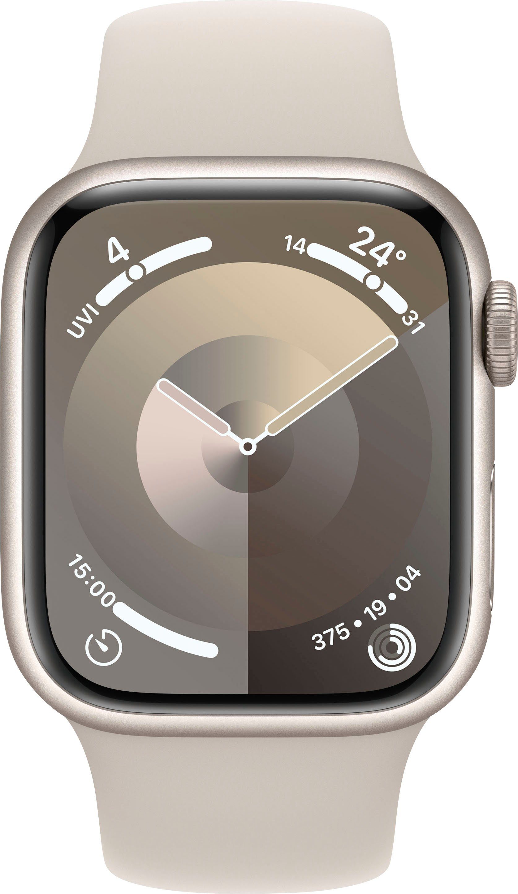 Apple Watch Series 9 GPS + Band Sport Polarstern OS (4,1 Watch Aluminium 10), Polarstern 41mm | Cellular Smartwatch cm/1,61 Zoll