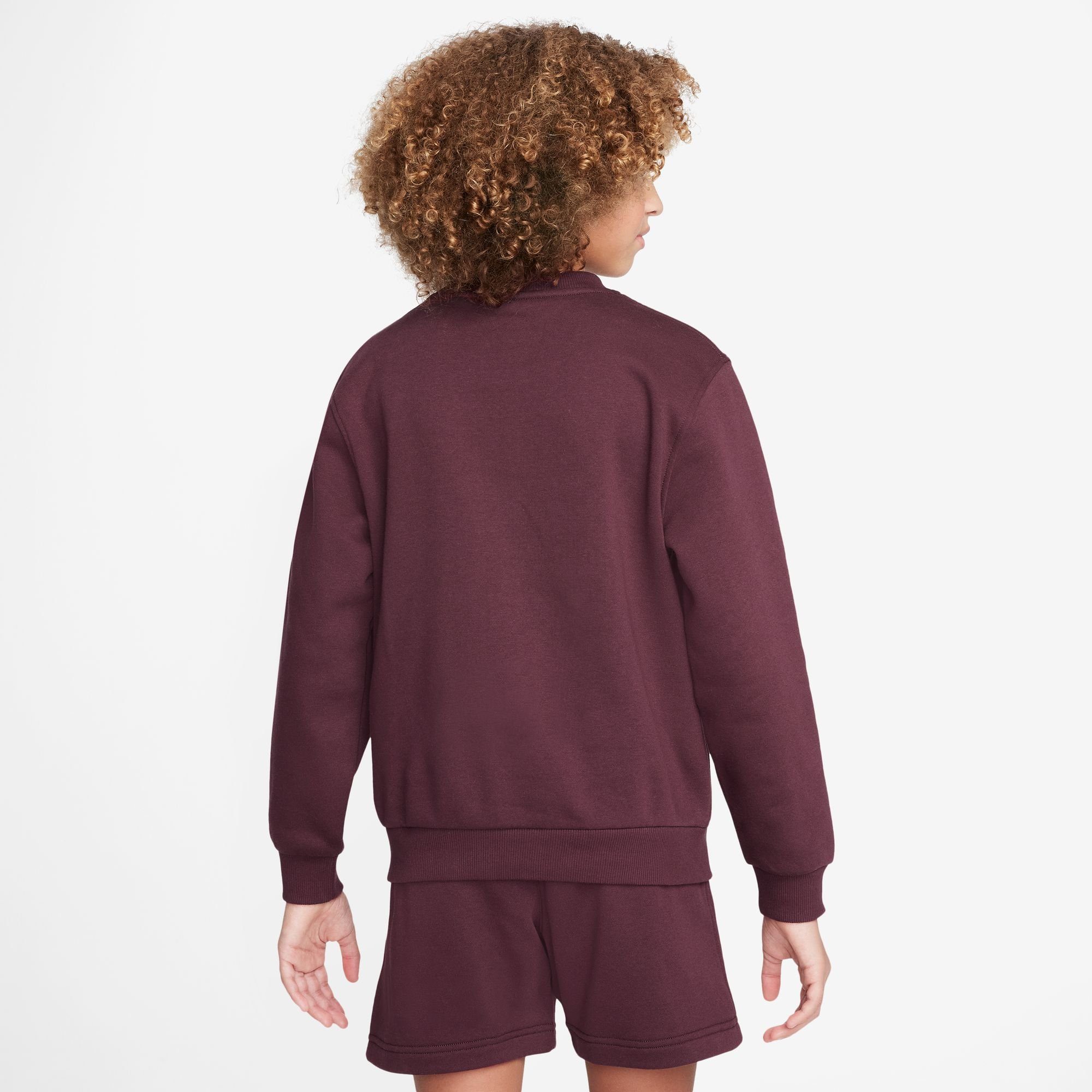 MAROON/WHITE Sweatshirt BIG KIDS' SWEATSHIRT NIGHT CLUB Nike FLEECE Sportswear