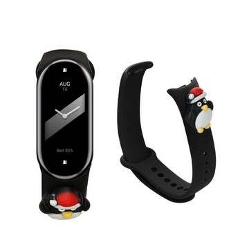 kwmobile Uhrenarmband Sportarmband für Xiaomi Mi Band 8 Armband, Fitnesstracker Band aus TPU Silikon Pinguin Design