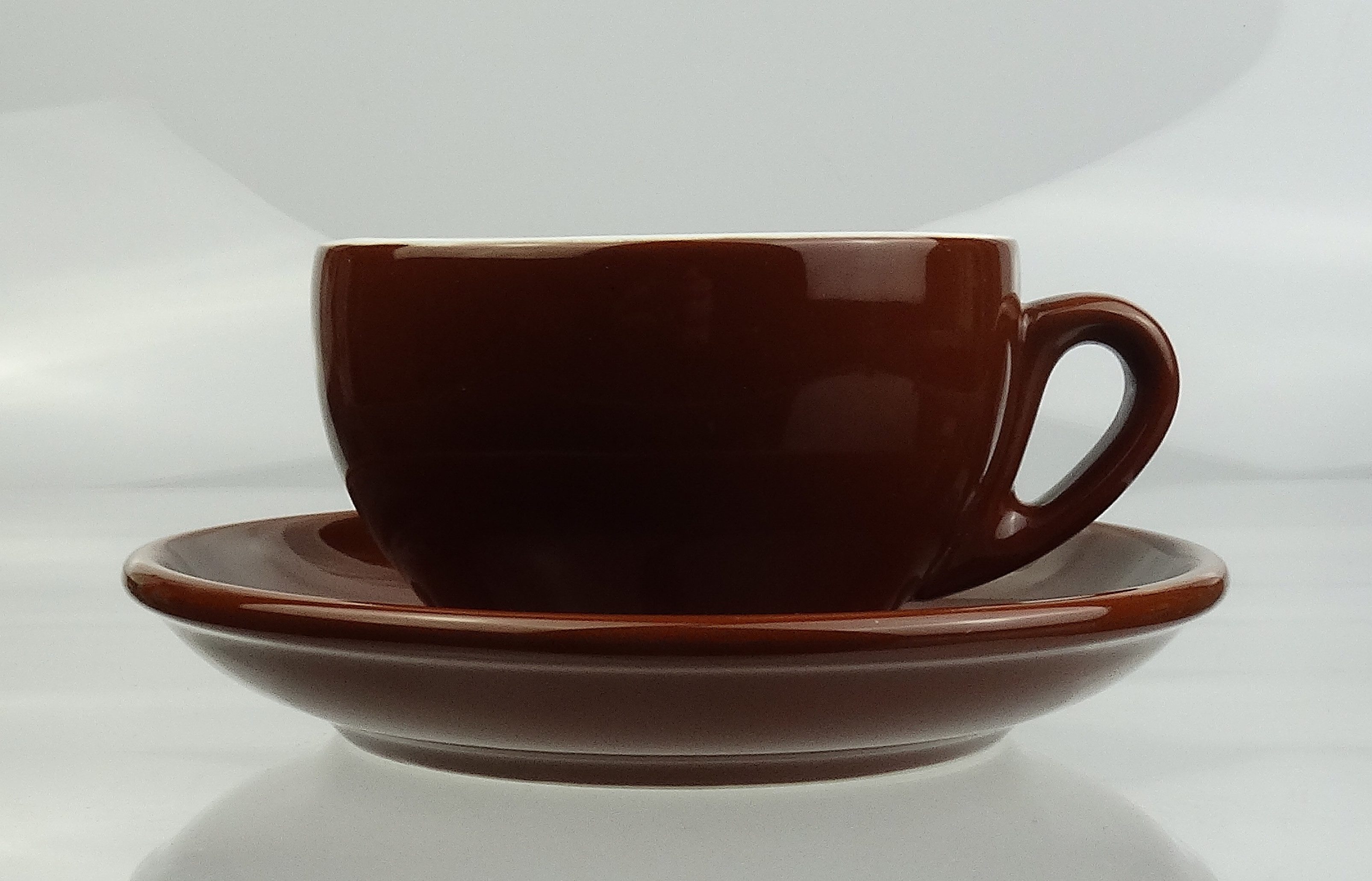Nuova Point Cappuccinotasse dickwandig, braun, max 200 ml, 2-tlg., Porzellan