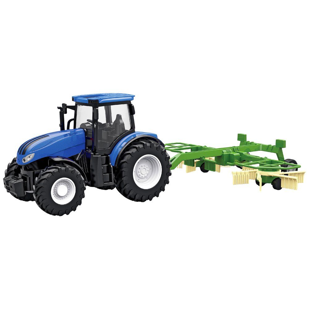 Ferngesteuerter Traktor 1:24 Blauer Pflug Metall